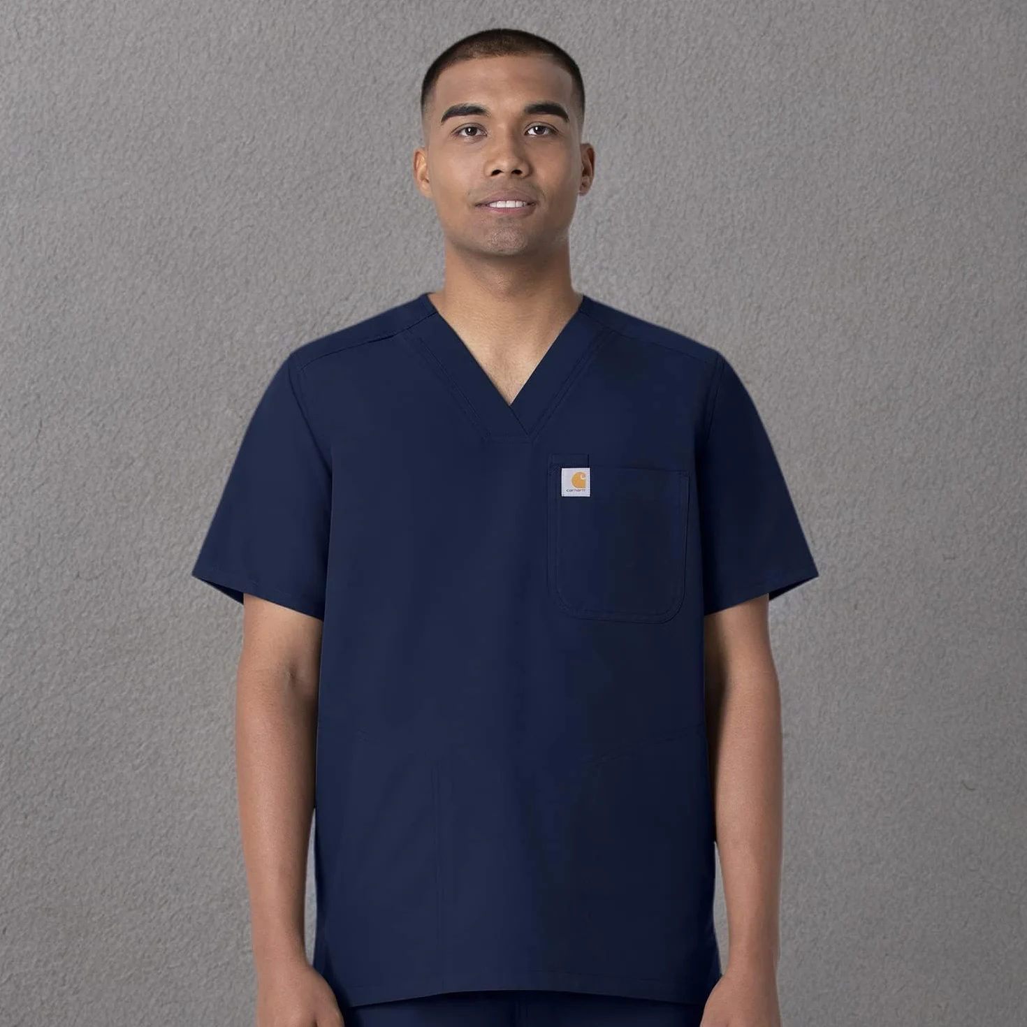 Carhartt Scrubs C16113 Force® Modern Fit V-Neck Top - Medium Regular - Navy