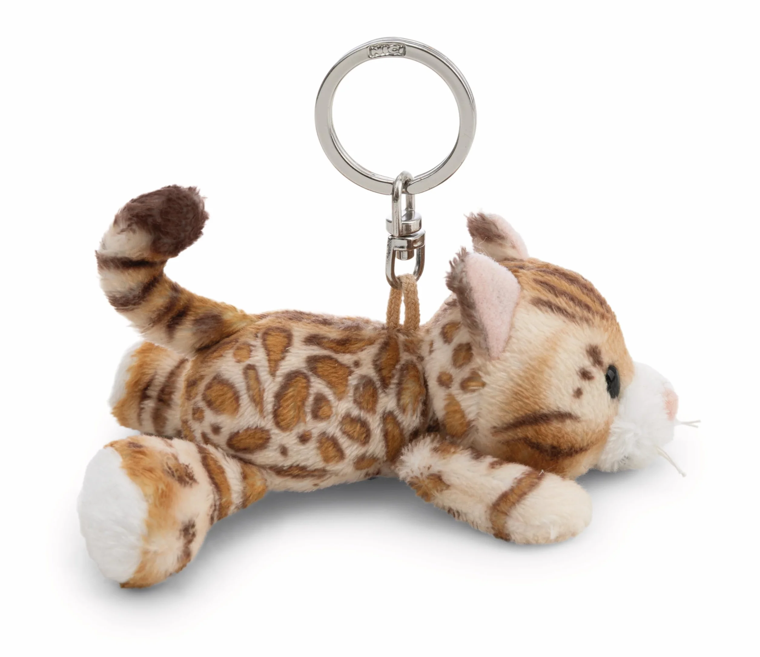 NICI 63061 brelok kot bengalski, wierny pluszowy towarzysz do plecaka lub torby, zawieszka na klucze dla małych i dużych, 10 cm, brązowy