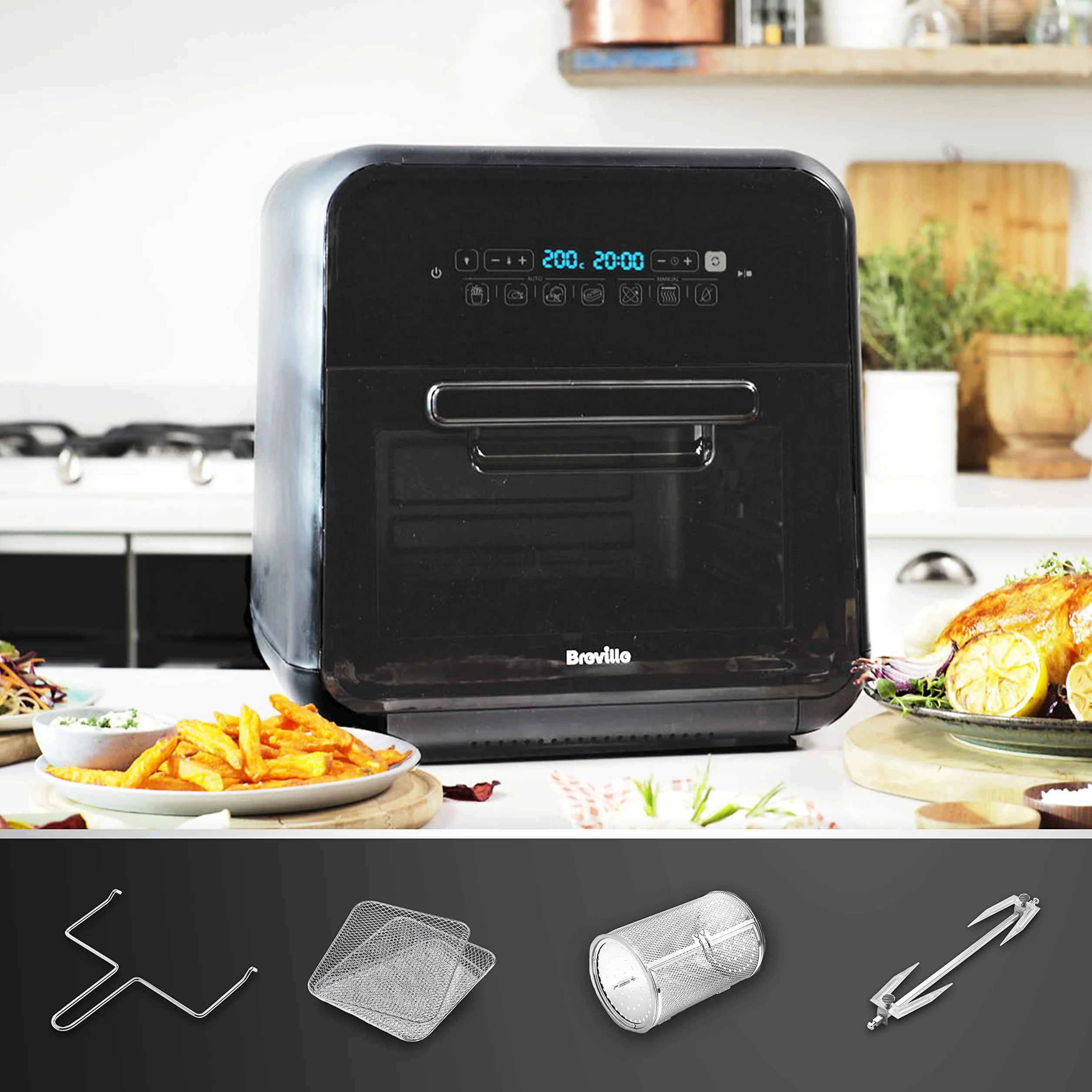 Breville Halo Frytkownica Beztłuszczowa, Czarny/Szary, 10 L