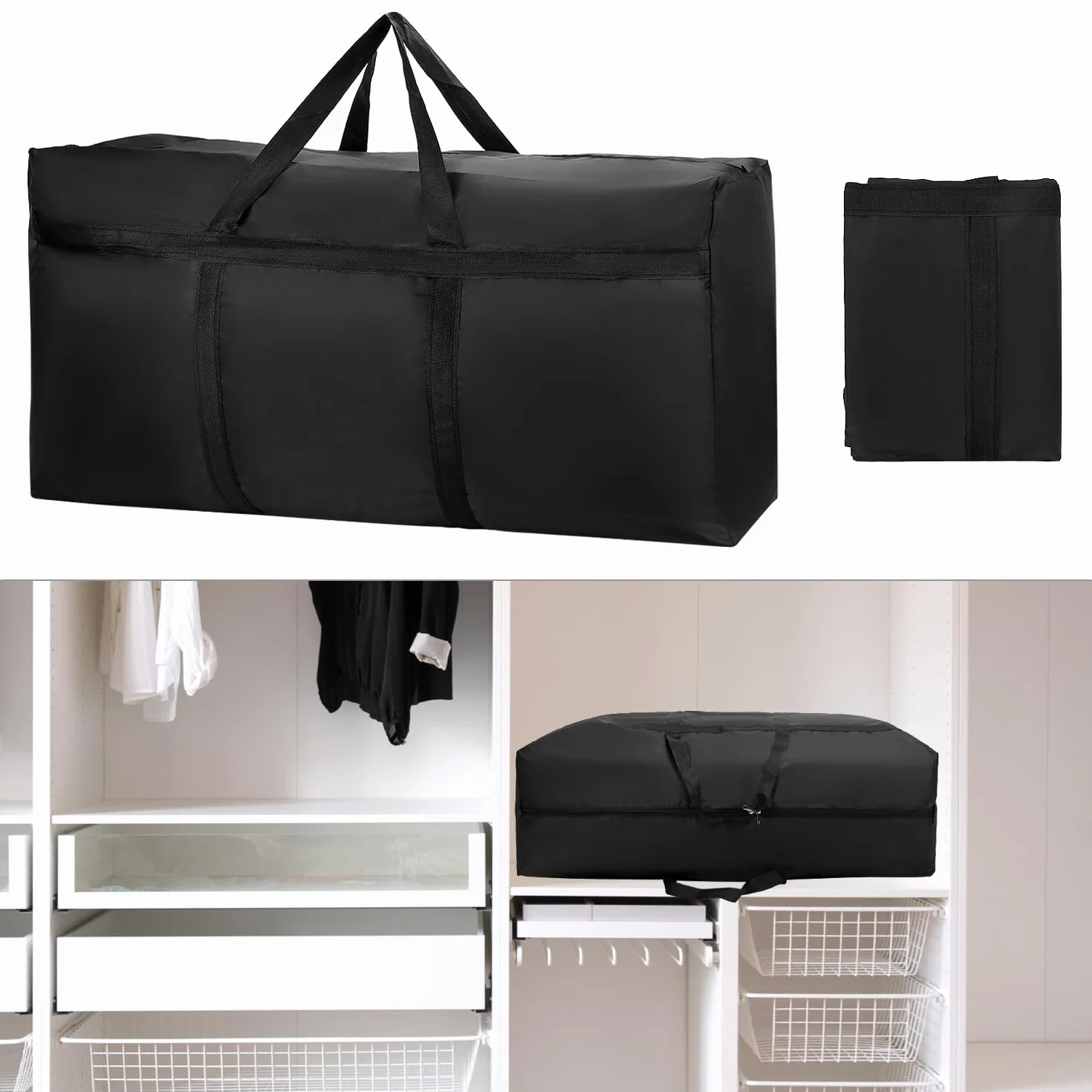 QWORK torba do przechowywania 120L wodoodporna Oxford 90x48x25 cm