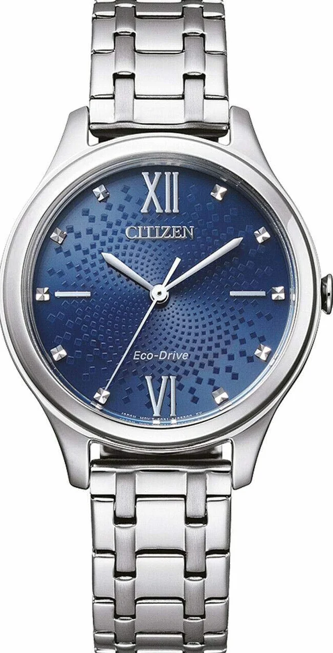 Citizen Eco-Drive EM0500-73L Zegarek, Srebrny/Niebieski, 32mm