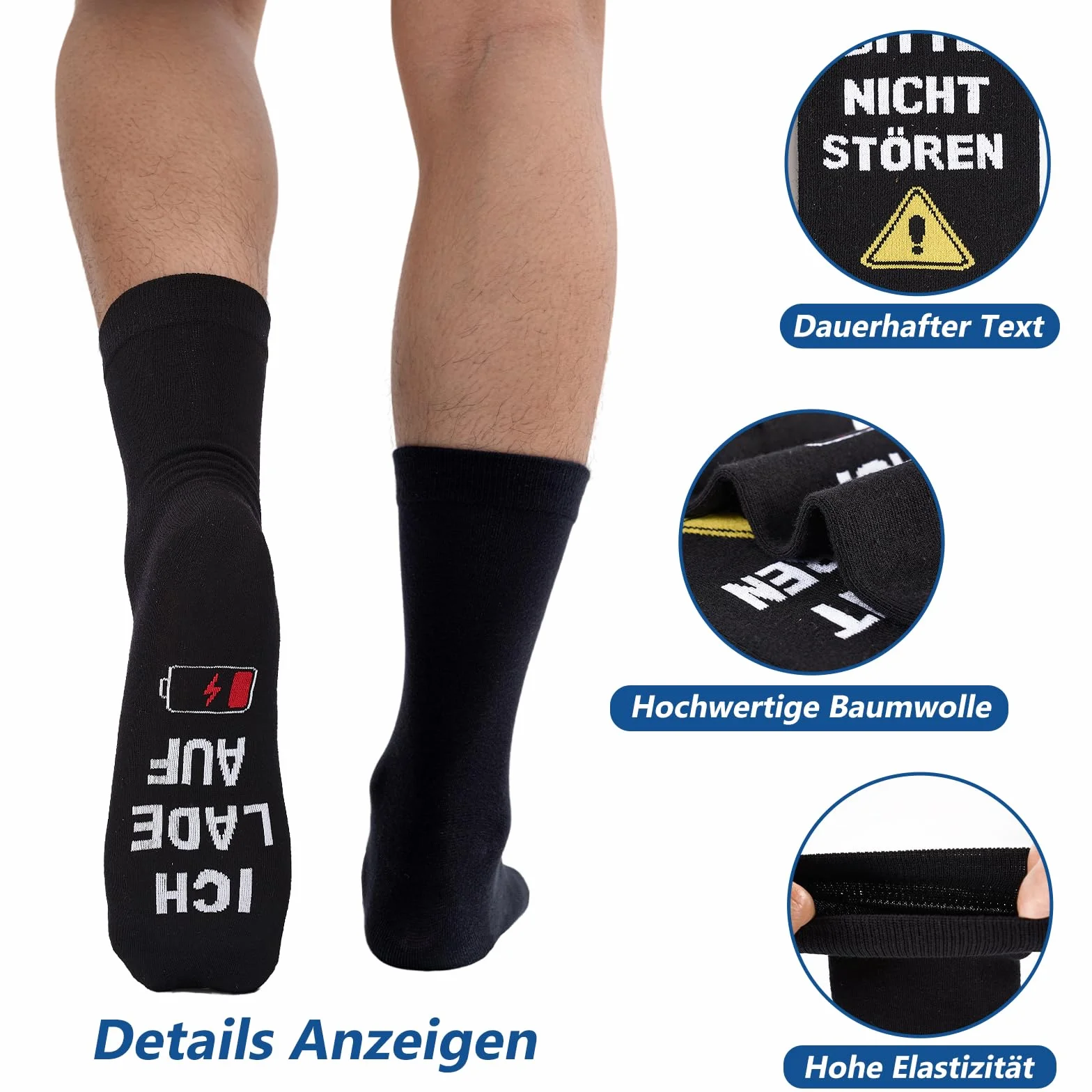 SockWaddles Zabawne Skarpetki Męskie z Napisami – Pomysł na Prezent dla Mężczyzn, Dziadka, Taty, Gracza, Rowerzysty, Miłośnika Kempingu na Boże Narodzenie, Urodziny, Dzień Ojca