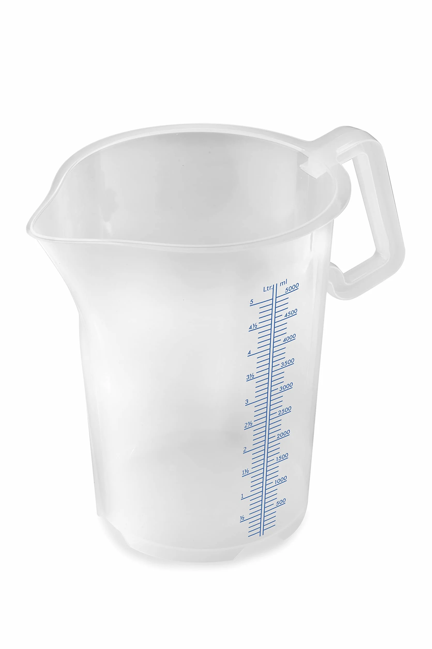Thermohauser Miarka z zamkniętym uchwytem, 5000 ml, tworzywo sztuczne PP, niebieska skala w litrach i mililitrach, 8300040091, przezroczysty