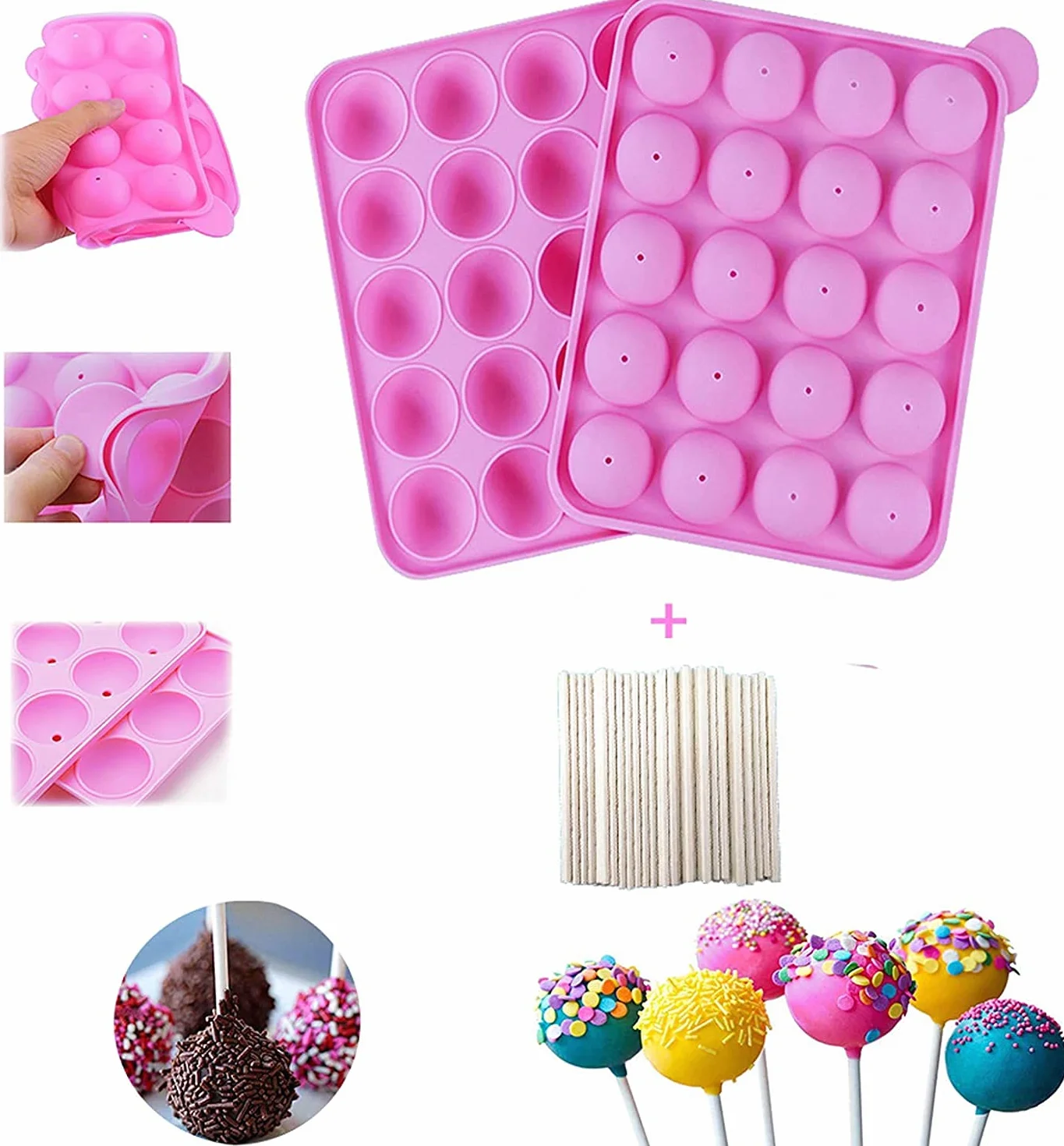 Silikonowa forma do ciasta Pop Tort Stick Mould 20 wnęk BPA free