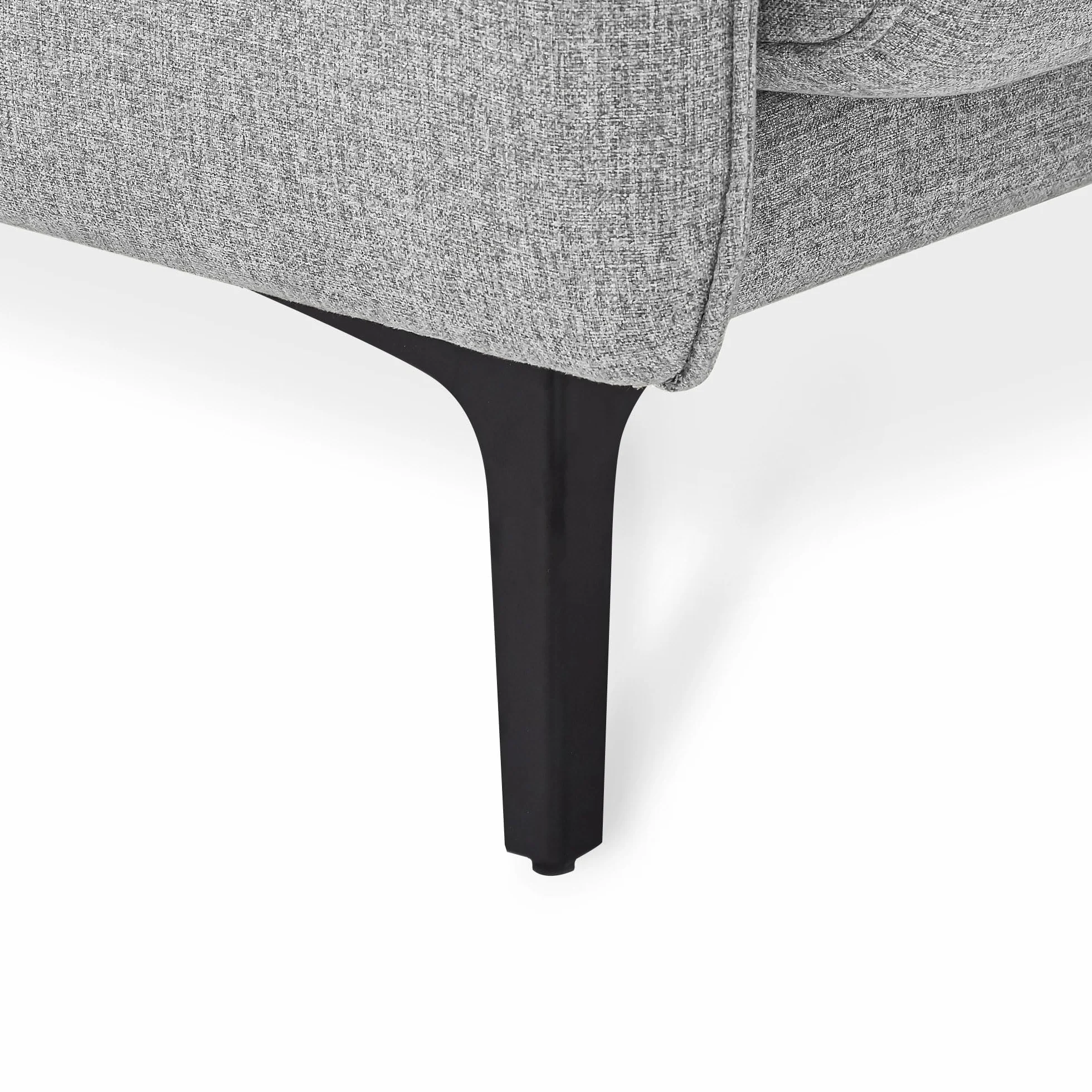 SASHA Industrialna 2-osobowa sofa z jasnoszarej tkaniny