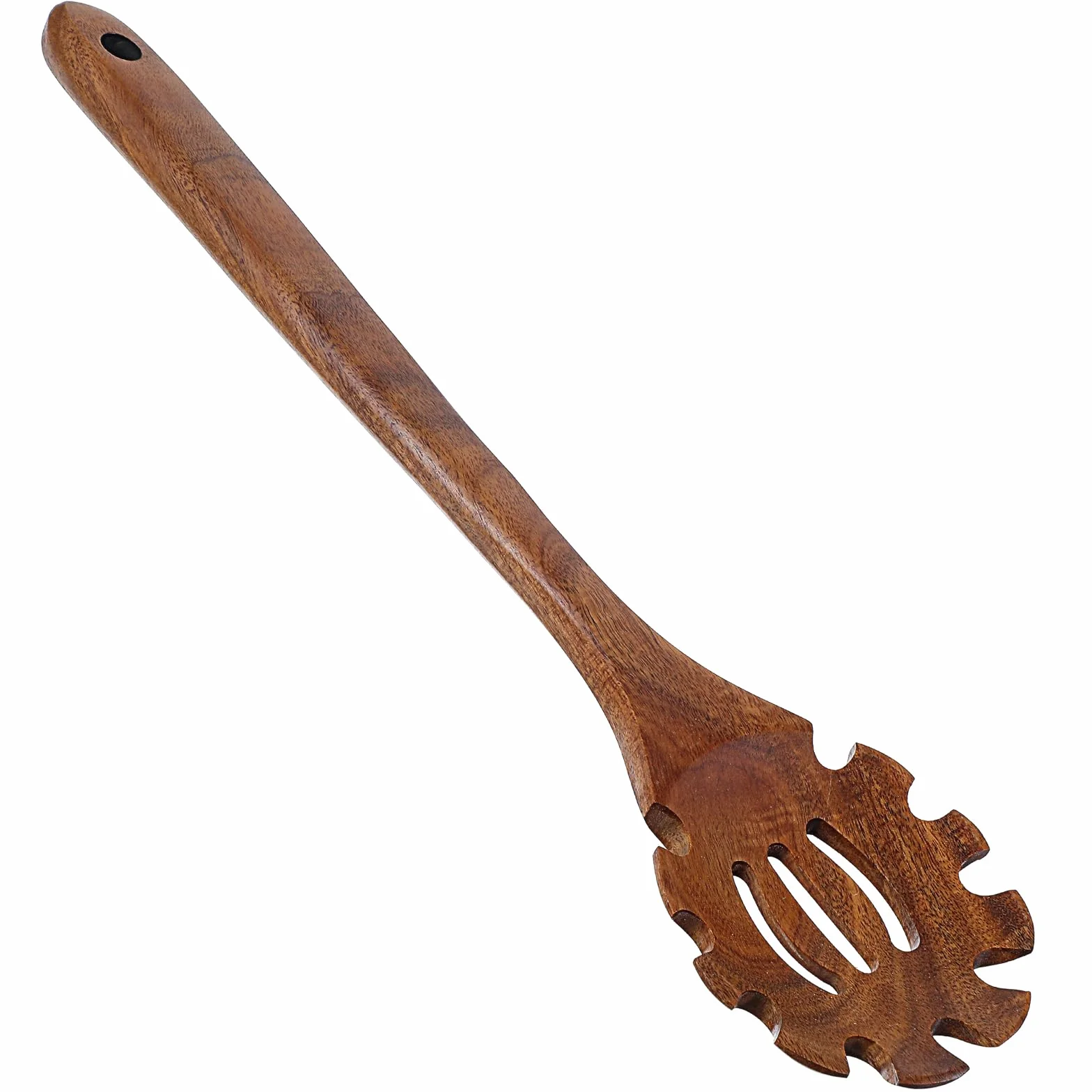 Drewniana łyżka do spaghetti 32 cm z zębami