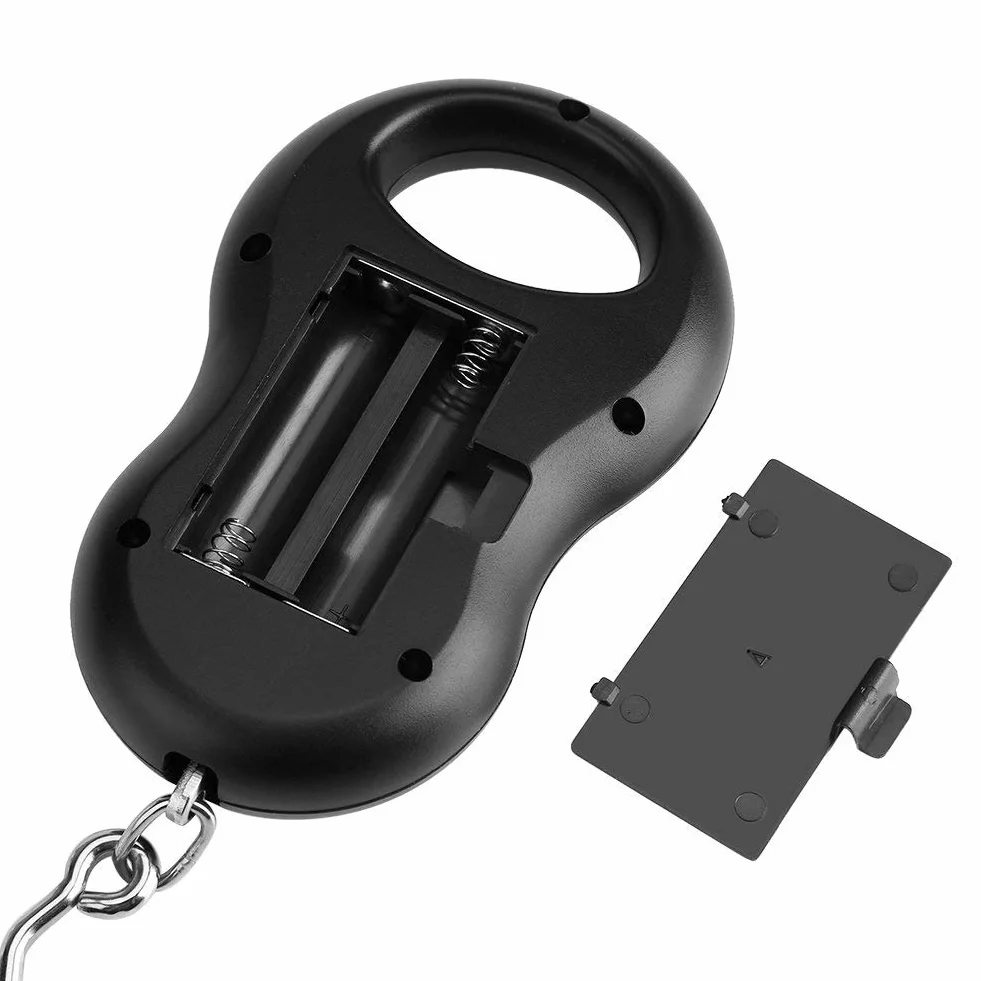 Cyfrowa waga bagażowa 50 kg/10 G z podświetleniem LCD i wiszącymi haczykami