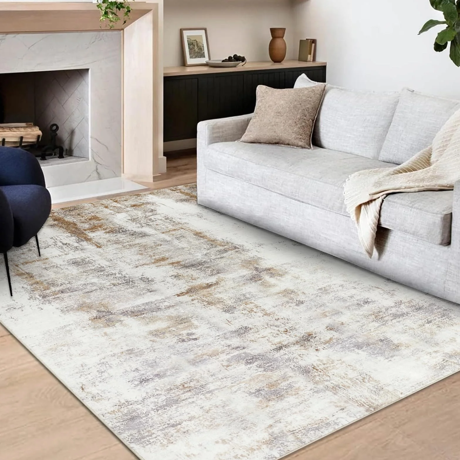 Famibay Dywan nowoczesny abstrakcyjny 160 x 230 cm zmywalny antypoślizgowy 5 mm