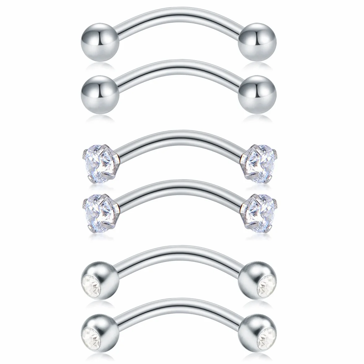 MODRSA Rook Kolczyk ze stali nierdzewnej 16G zakrzywiony kolczyk sztanga warga brwi brzuch pierścienie helix tragus stokrotka kolczyki piercing wieża piercing biżuteria