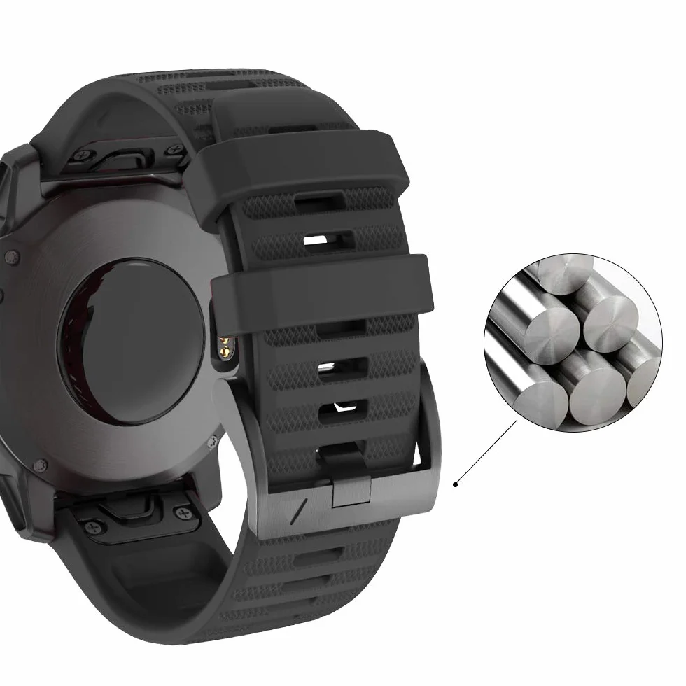 Isabake Pasek do zegarka Garmin Fenix 6X, QuickFit o szerokości 26 mm, kompatybilny z Fenix 6X/6X Pro, Fenix 5X/5X Plus, Fenix 3/3 HR