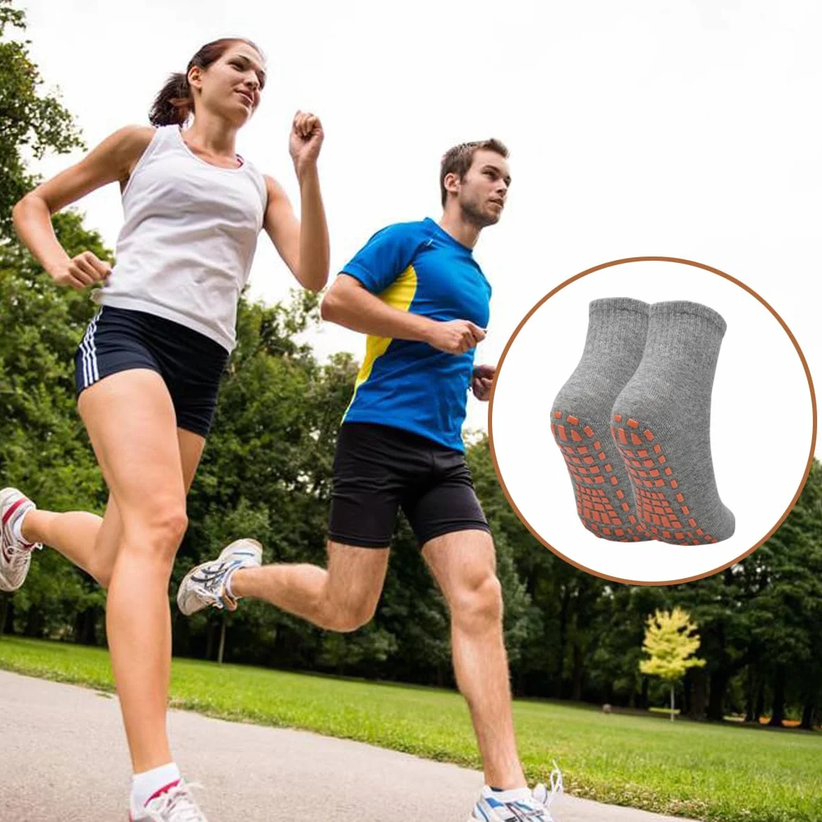 2 pary damskich męskich skarpet antypoślizgowych ABS sportowe skarpety do jogi, pilatesu, barre, trampoliny, fitnessu, sztuk walki, szpitala, skarpety do chodzenia po domu, z uchwytami