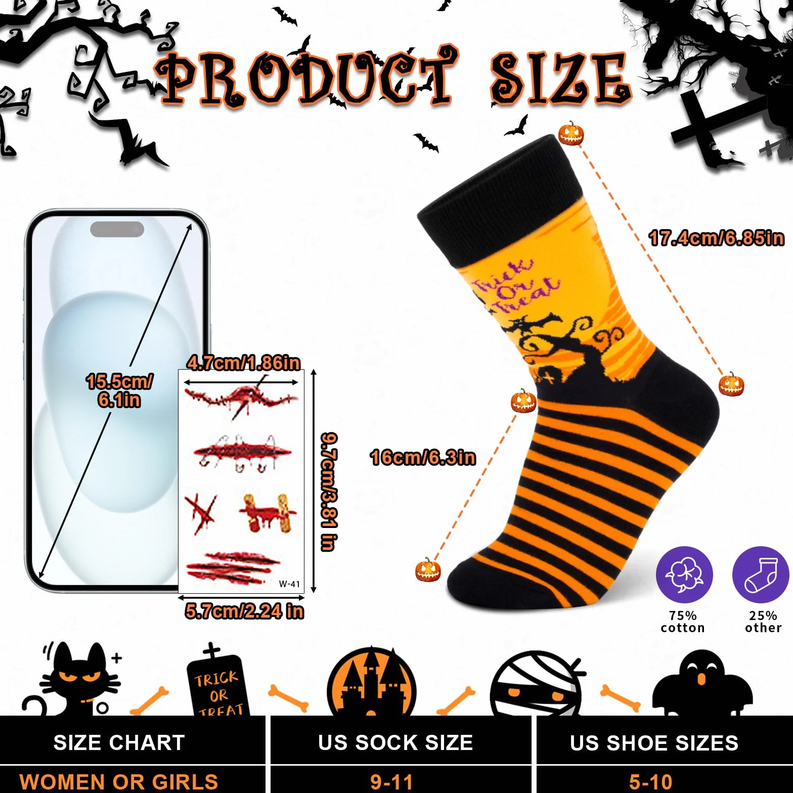 Likesing 5 par skarpet zima Halloween 30 liści tatuaż twarz naklejki tymczasowe blizny kobiety mężczyźni skarpety termiczne bieganie śmieszne kolorowe skarpetki akcesoria prezenty