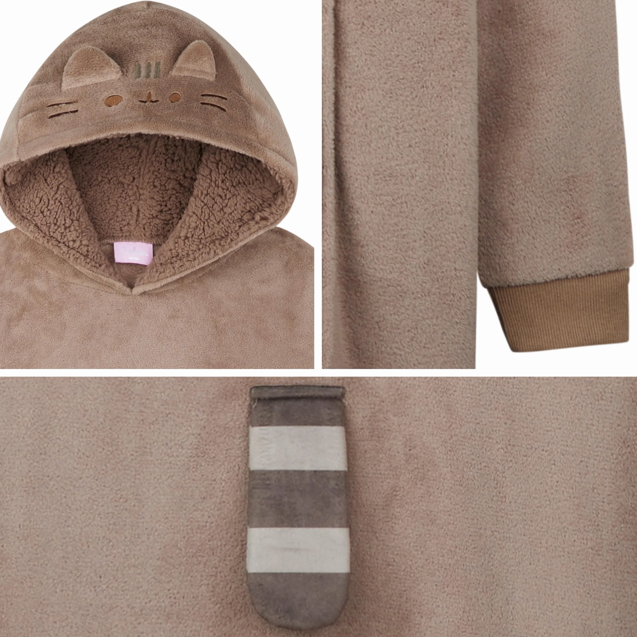 Get Trend Pusheen damskie ponczo oversize, beżowe