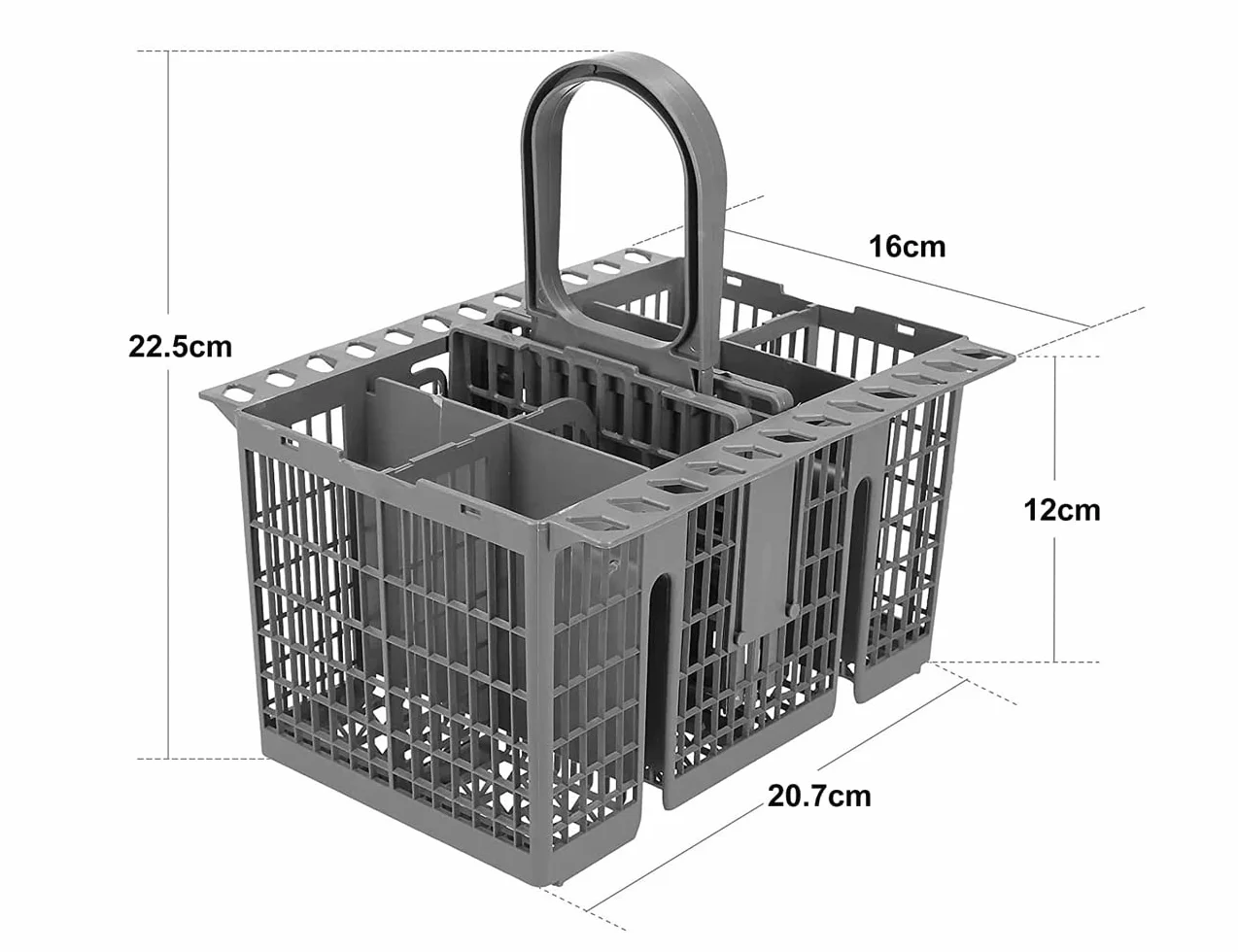 Kosz na sztućce do zmywarki kompatybilny z Hotpoint, Indesit, Whirlpool Grey
