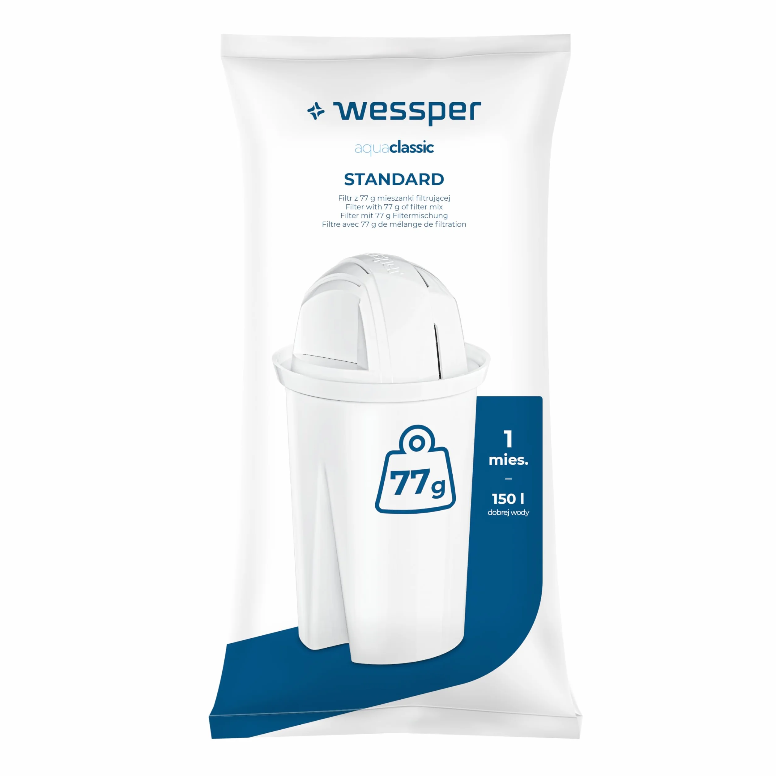 Wessper Filtry wody do dzbanków AquaClassic Zamiennik Aquaphor Standard Brita Classic Dafi Classic 10 sztuk