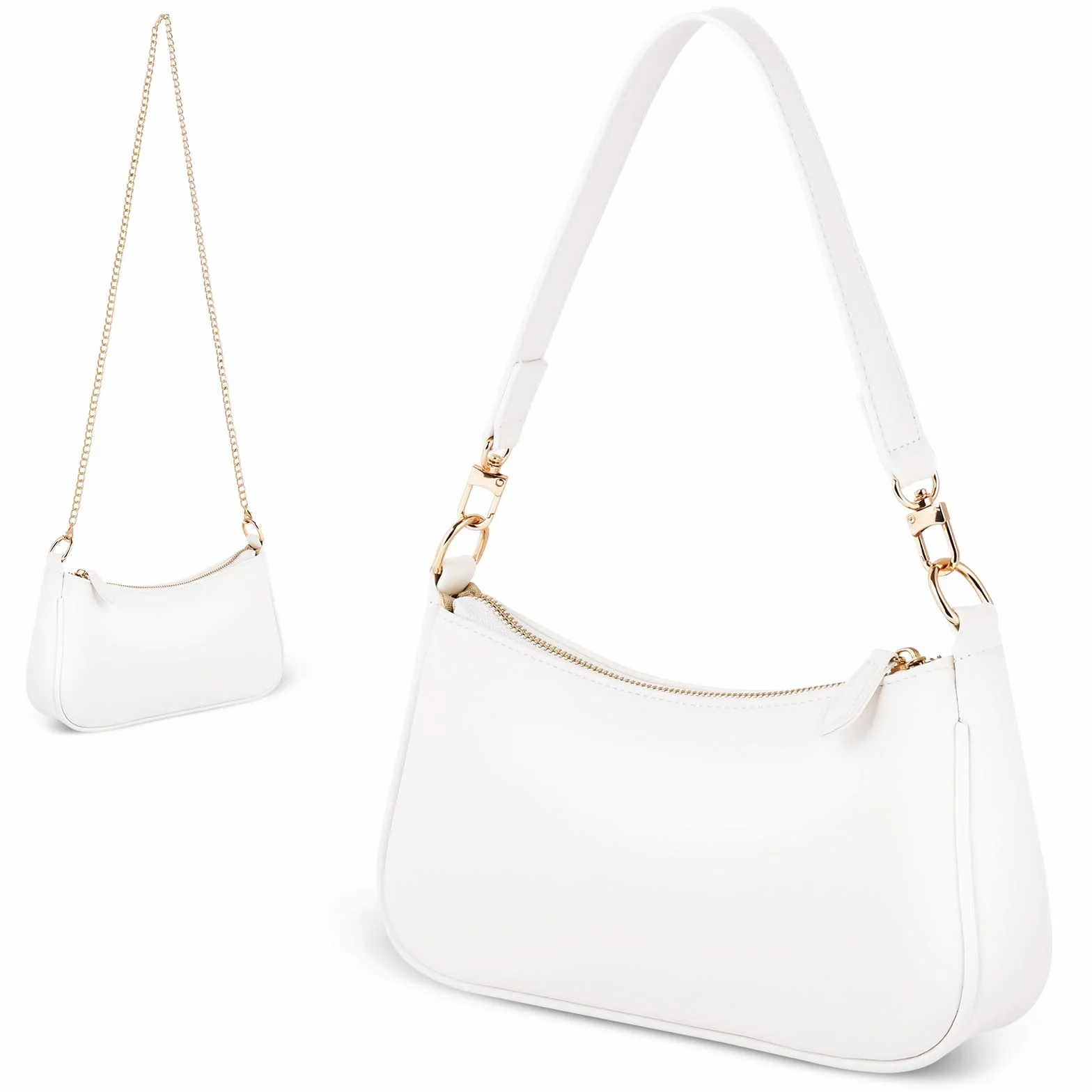 Aucuu Mała torebka damska, kopertówka z łańcuszkiem, retro torba na ramię dla kobiet, mini torba hobo, mała torba na ramię z zamkiem błyskawicznym