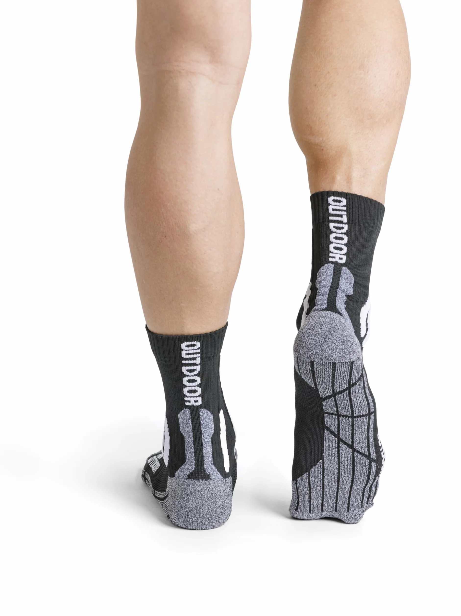 X-Socks Trek Outdoor 4.0 - skarpety trekkingowe dla mężczyzn i kobiet, zwiększony komfort i ochrona podczas aktywności na świeżym powietrzu - Opal Black/Dolomite Grey Melange, 39-41