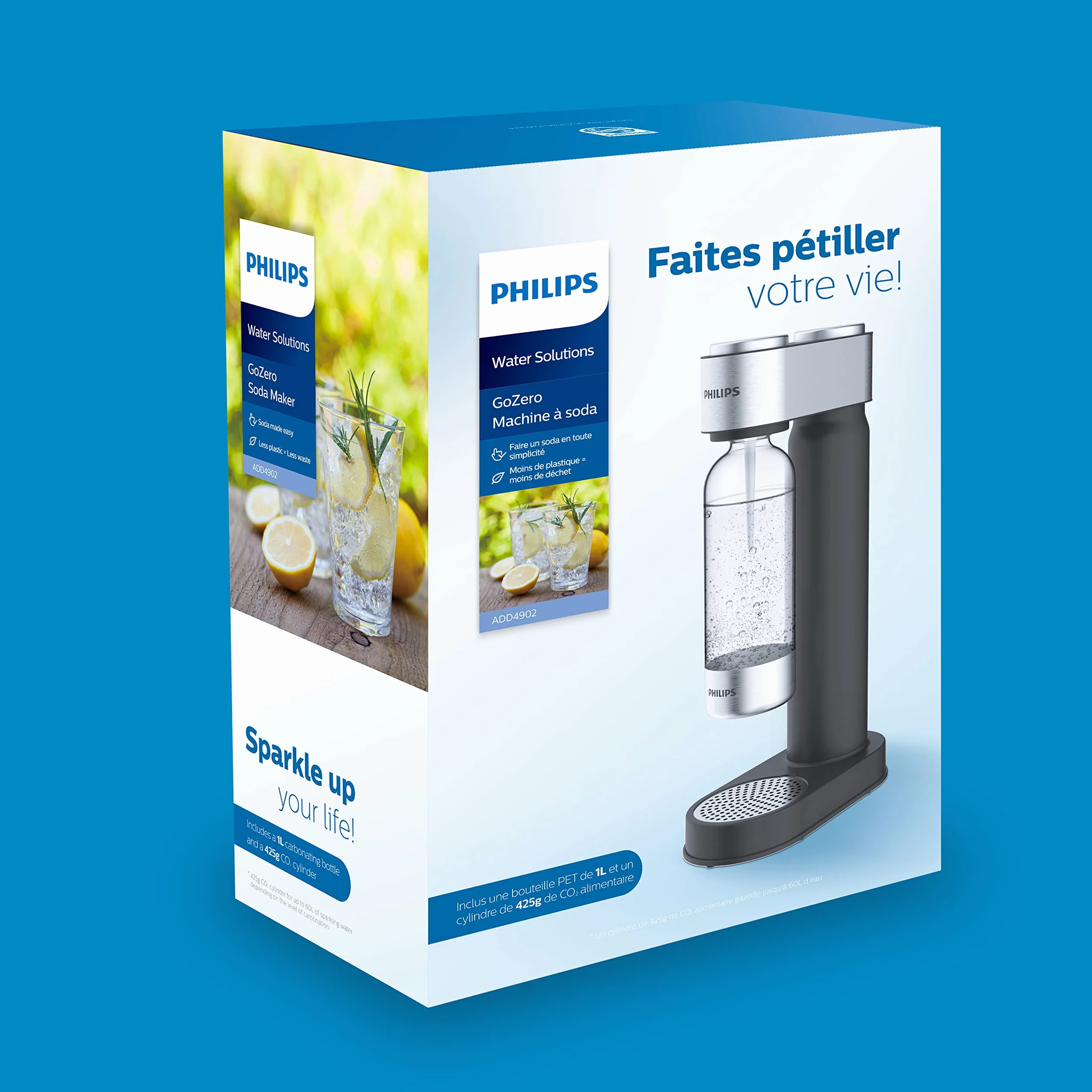 Philips ADD4902BK/10 GoZero saturator wody 1 l czarny