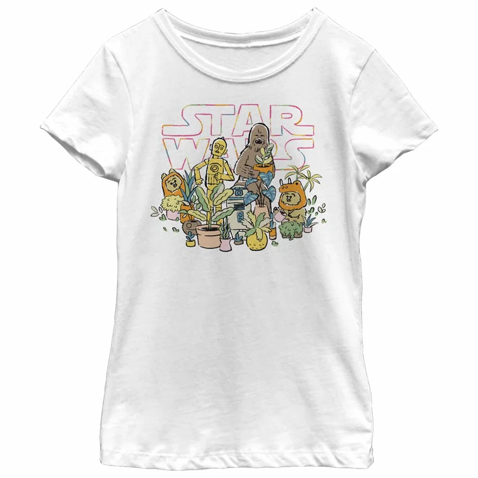 STAR WARS Dziewczęca szklarnia dziewczęca koszulka z krótkim rękawem
