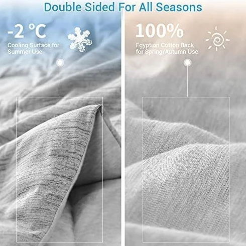 Luxear Odświeżający koc z technologią Arc-Chill 3.0 (Q-Max >0,5), dwustronna kołdra letnia, na łóżko, sofę, miękka bawełna nadająca się do prania,200 x 220cm,szary