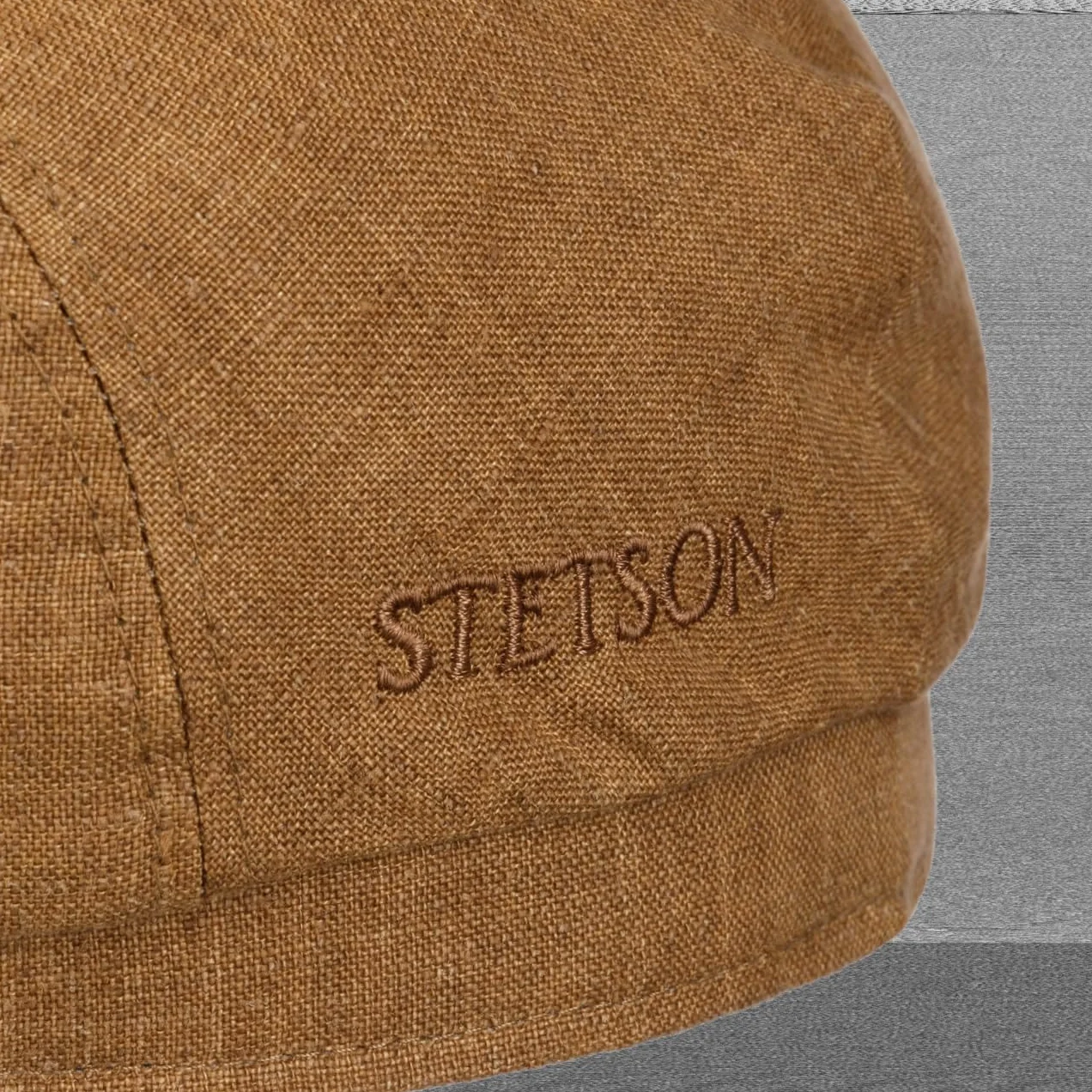 Stetson Belfast Linen Summer Flat CapMężczyźni - Made in the EU kaszkiet czapka z lnu gawroszka daszkiem Lato wiosna-lato - 60 cm brązowy