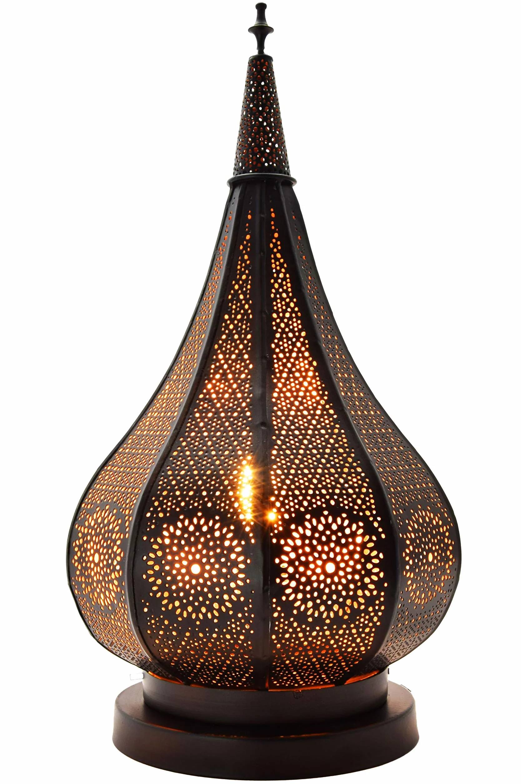 Marokańska latarnia orientalna z metalu 36 cm czarna ogrodowa wisząca
