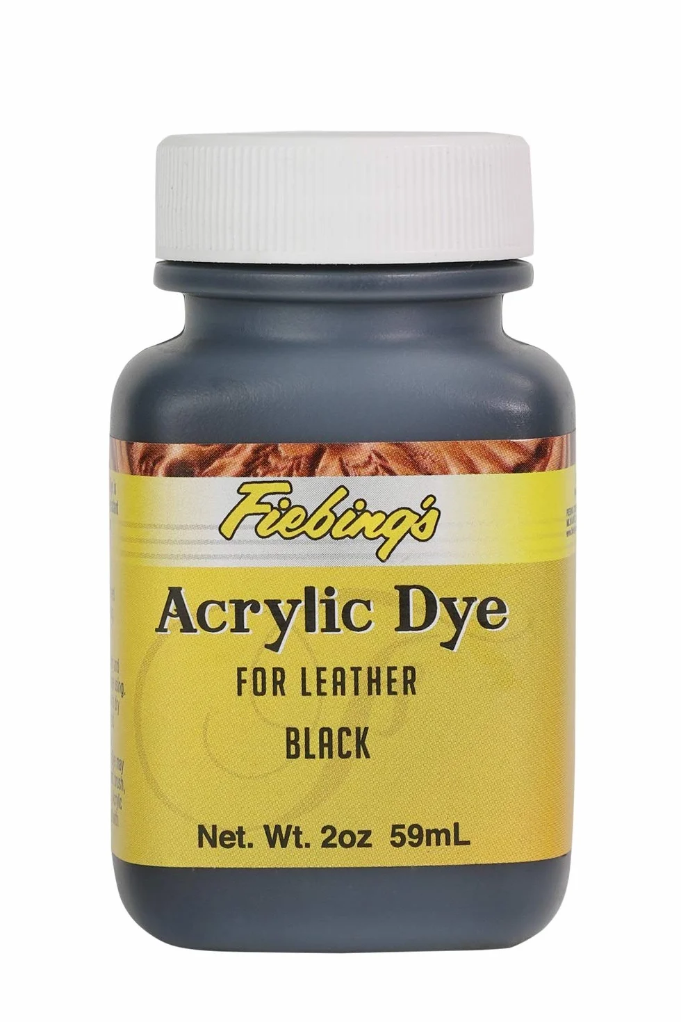 Fiebing's - Farba akrylowa do skóry - 60 ml, czarny - czarny - 2 Ounces