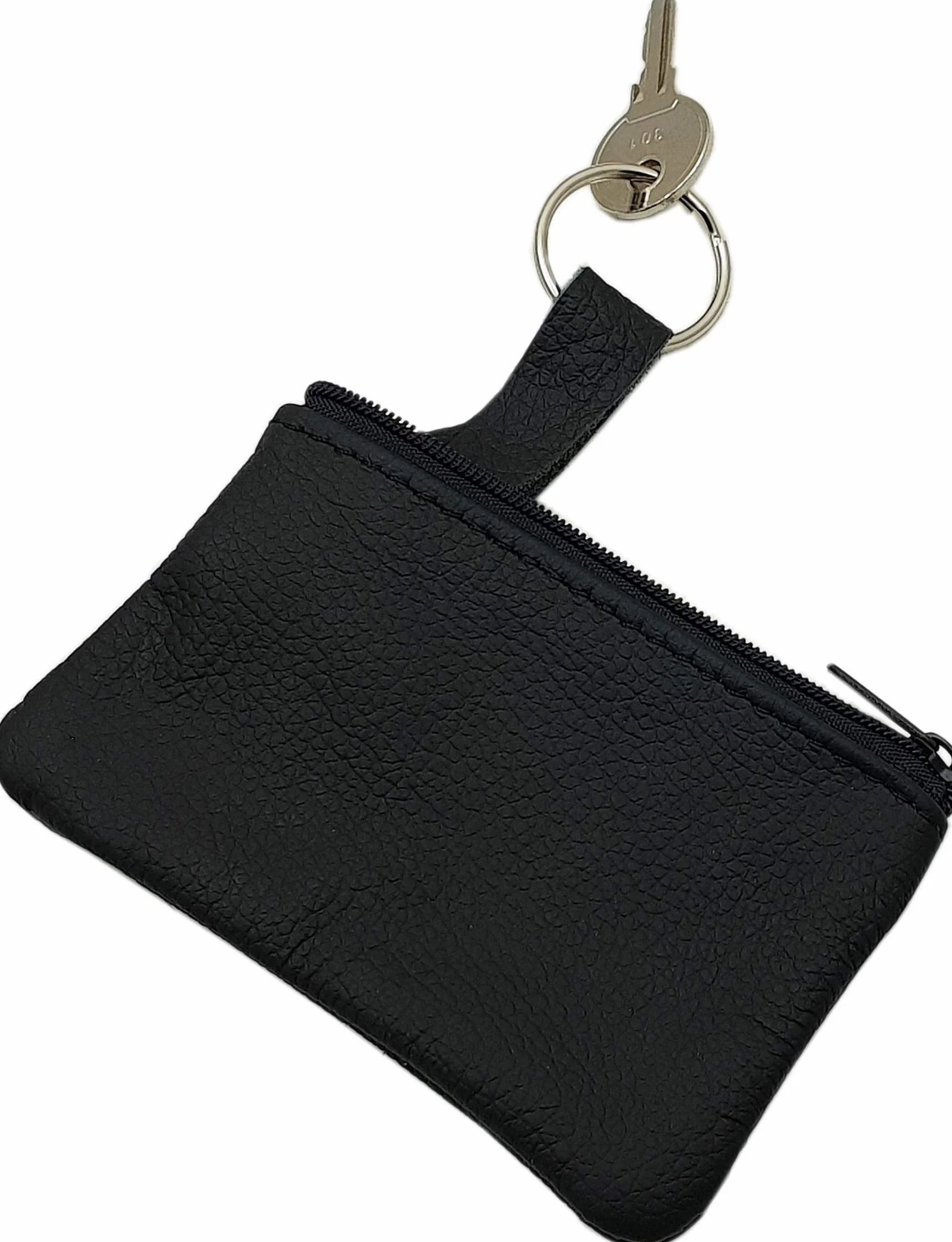 MJ-Design-Germany Etui na klucze z prawdziwej skóry z 1 przegródką, wyprodukowane w UE, czarny, Taille unique, Klasyczny