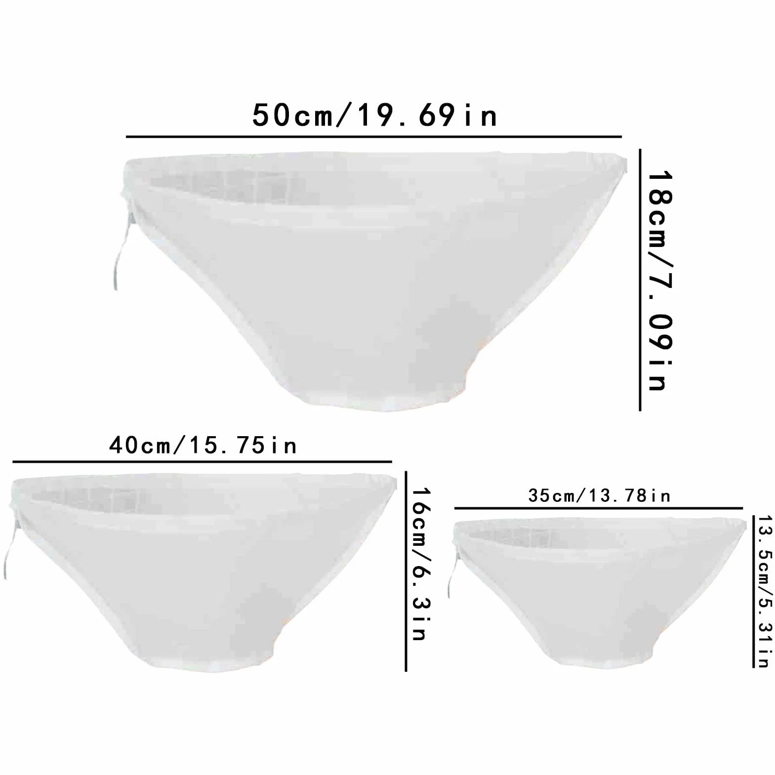 Nut Milk Bag, Cheesecloth Straining Bags, Almond Milk Strainer, Soy Milk Bag, Milk Nut Strainer, 3-pack of Nut Milk Bags Versatile and Multi-purpose for Coffee Tea Beer Juice Nylon Mesh