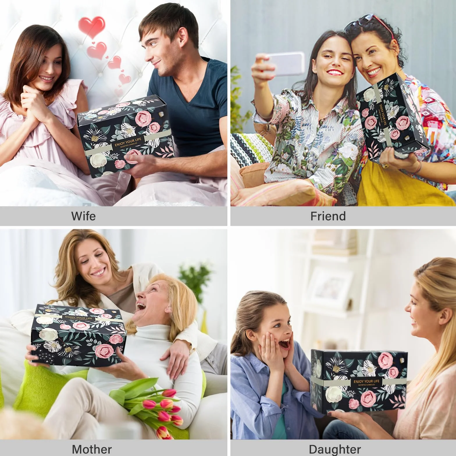 Yinuo Mirror Świece Zapachowe Zestaw 12 x 70 g Wosk Sojowy Prezent dla Kobiet
