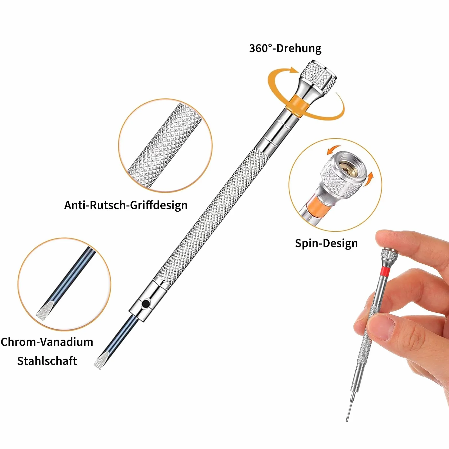 Zestaw 10 wkrętaków zegarmistrzowskich z demagnetyzatorem, 0,6 mm - 2,0 mm, precyzyjne narzędzie zegarmistrzowskie, do naprawy zegarków, śrubokrętów do zegarków, wkrętaków do okularów