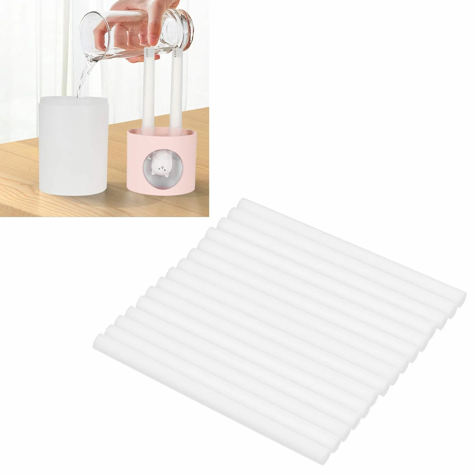 Qcwwy Bawełniane Pałeczki z Filtrem do Nawilżacza, 30 Sztuk 5x80mm Wymienne Knoty do Mgły Dyfuzor Powietrza Nawilżacz z Atomizerem