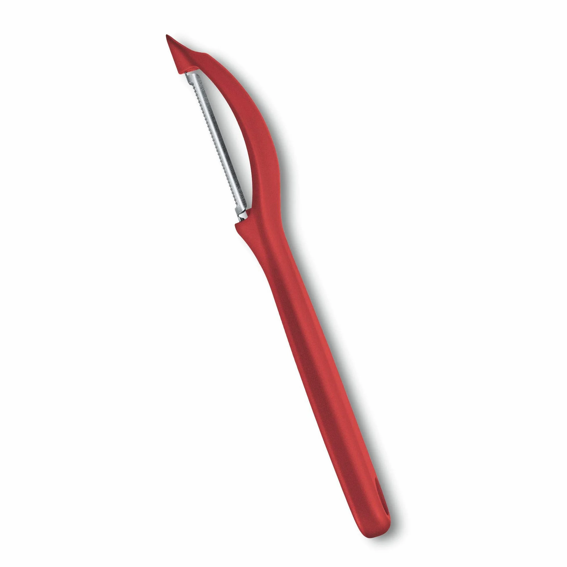 Victorinox Universalschäler mit extra scharfer Klinge, Zackenschliff, rot