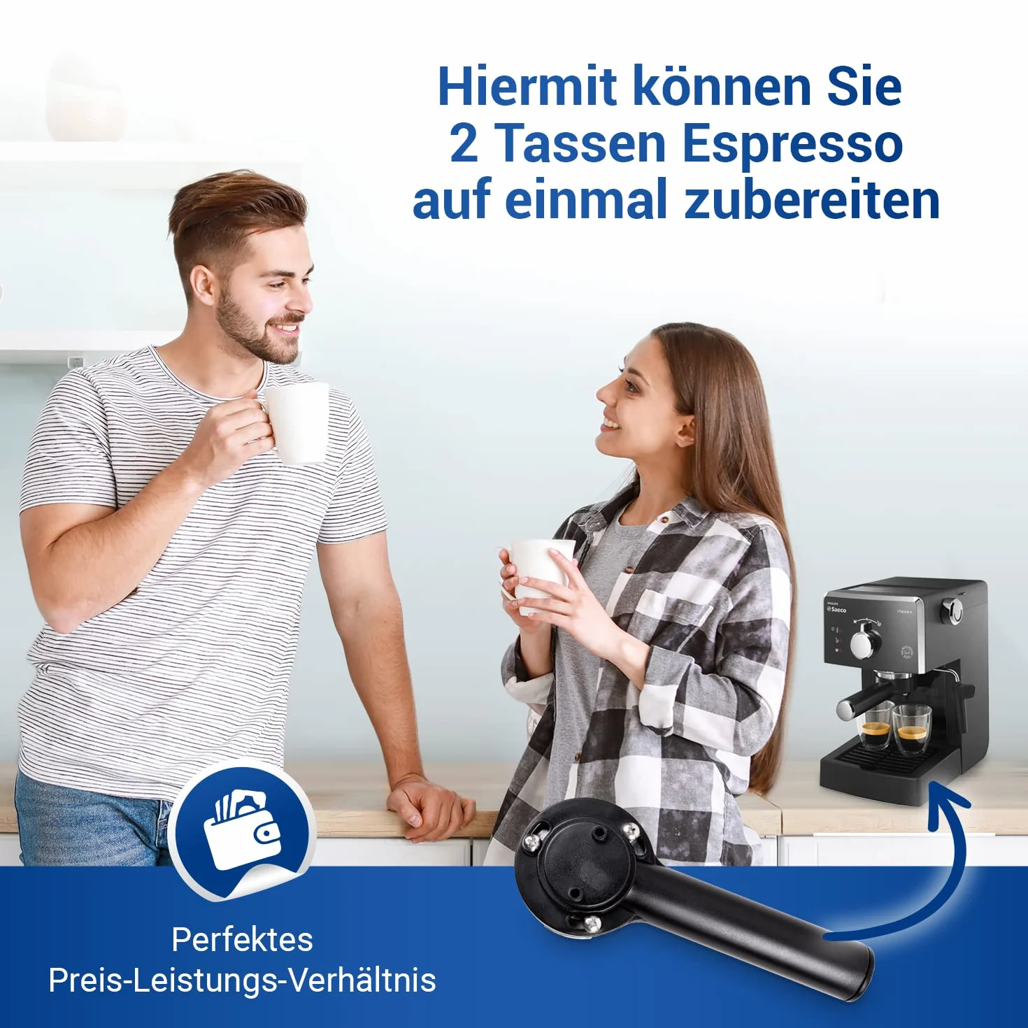 VIOKS Ekspres do kawy sitko 54 mm zamiennik do Philips Saeco CP9064/01 uchwyt na 2 filiżanki