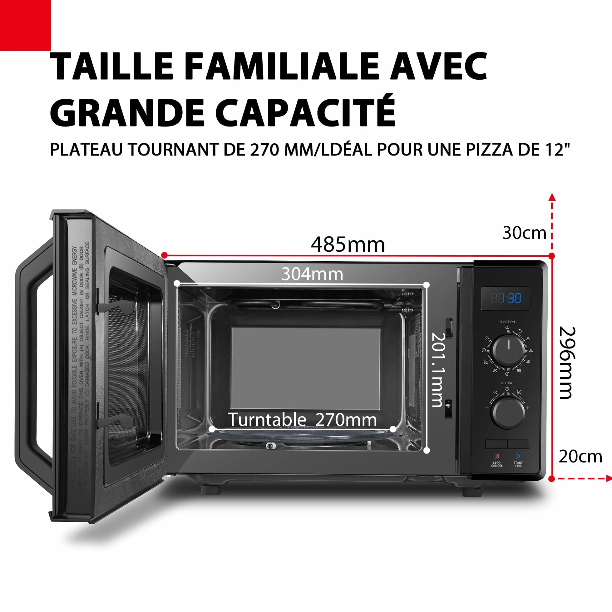 Toshiba Kuchenka mikrofalowa 900 W 23 l MW2-AG23P (BK) z grillem 1050 W 8 menu ECO