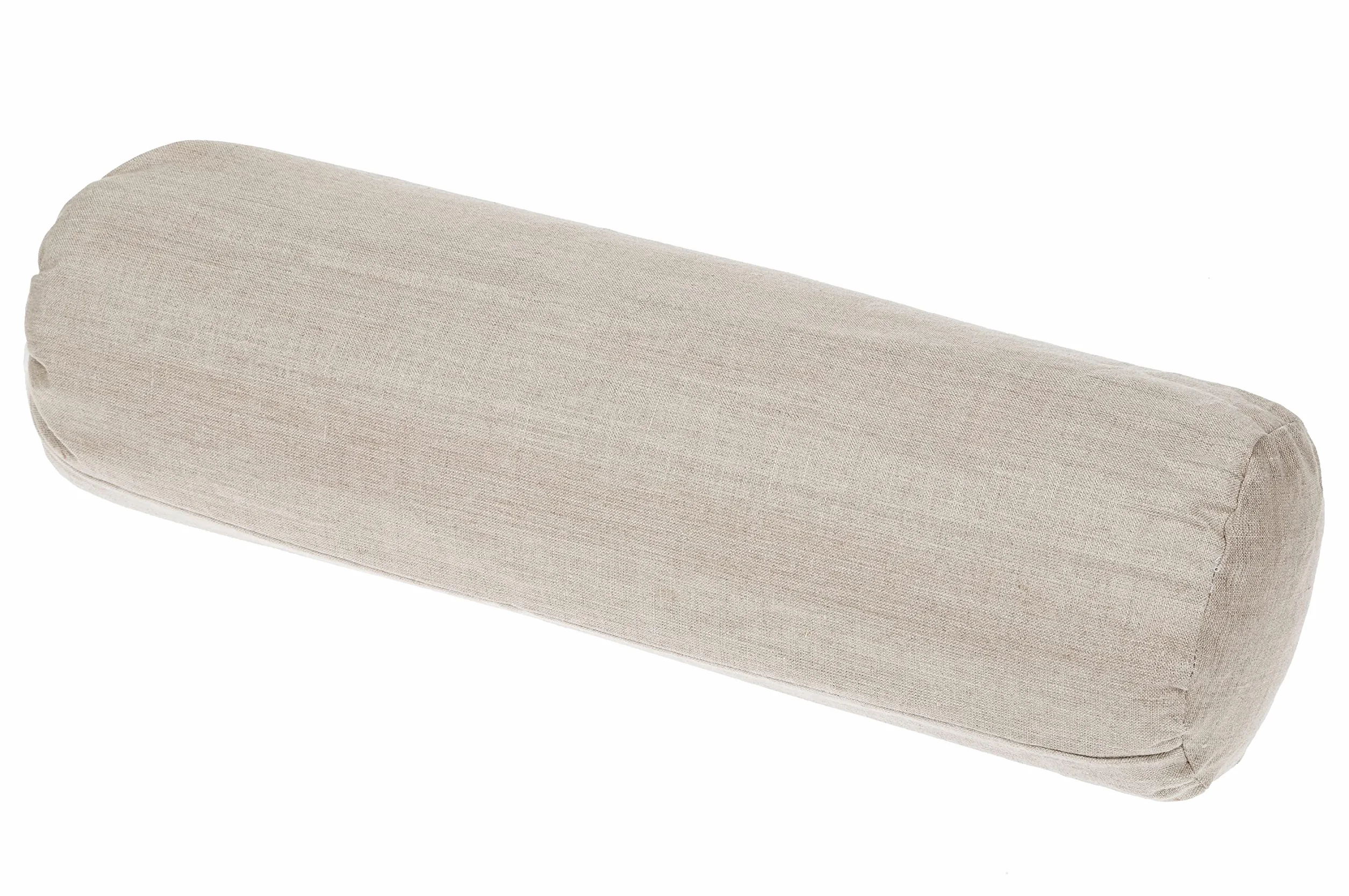 Poduszka w rolce 50 x 14 cm, poduszka pod kark z wypełnieniem z naturalnego futra prosa ze zdejmowaną poszewką z bawełny, lnu