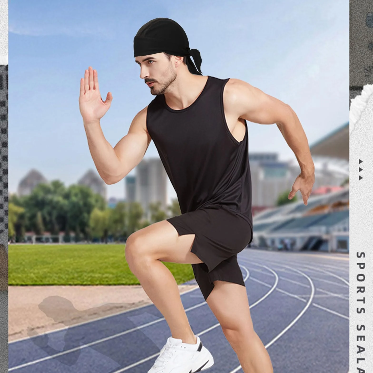 TSHAOUN 3 szt. bandana dla mężczyzn czapka z czaszką, szybkoschnąca sportowa bandana kolarska czapka z czaszką, ochrona głowy anty-UV, opaska na głowę, sport, wędrówki, łyżwiarstwo, jazda na rowerze,