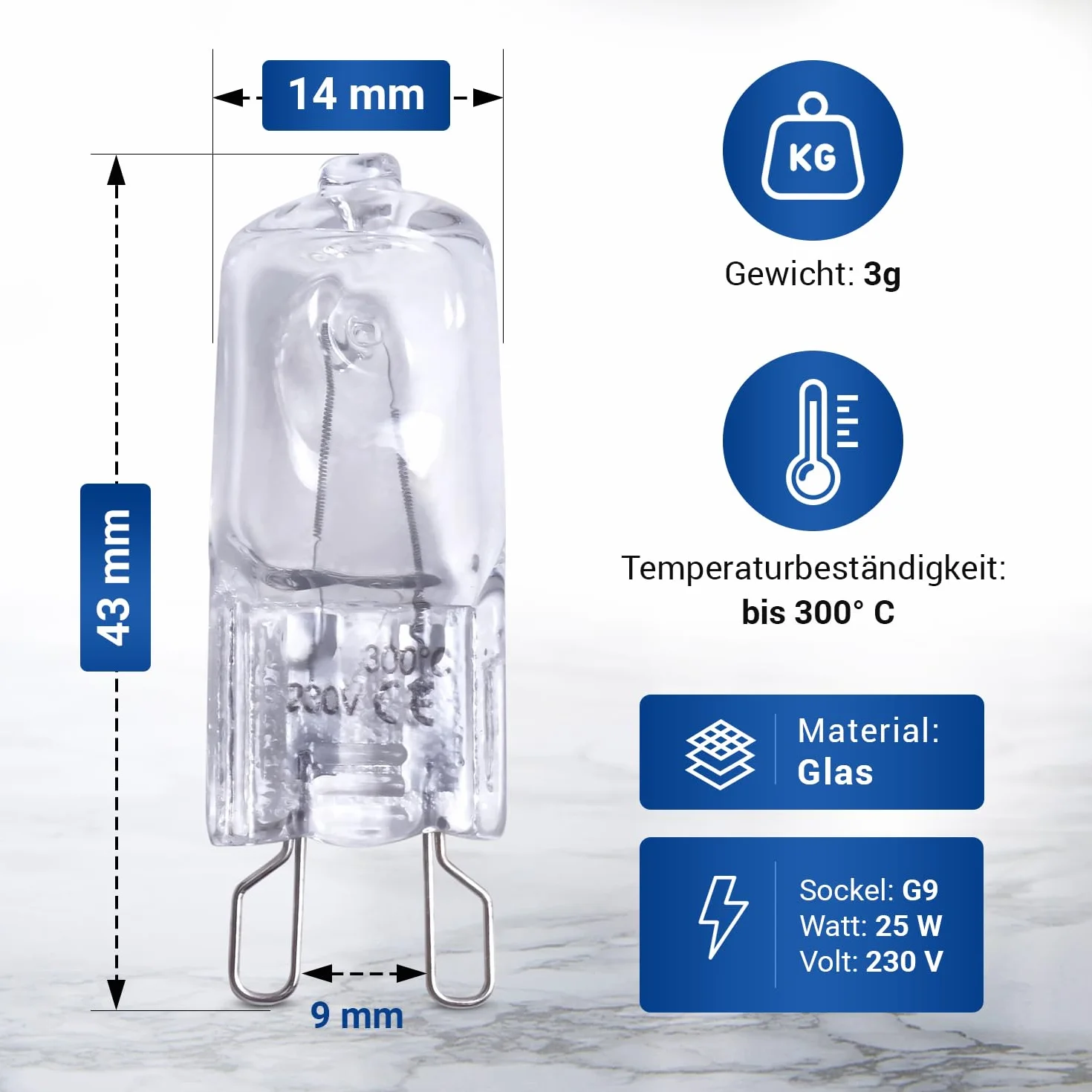 VIOKS żarówka G9 25W 230V zamiennik do piekarnika Bosch Siemens 00607291