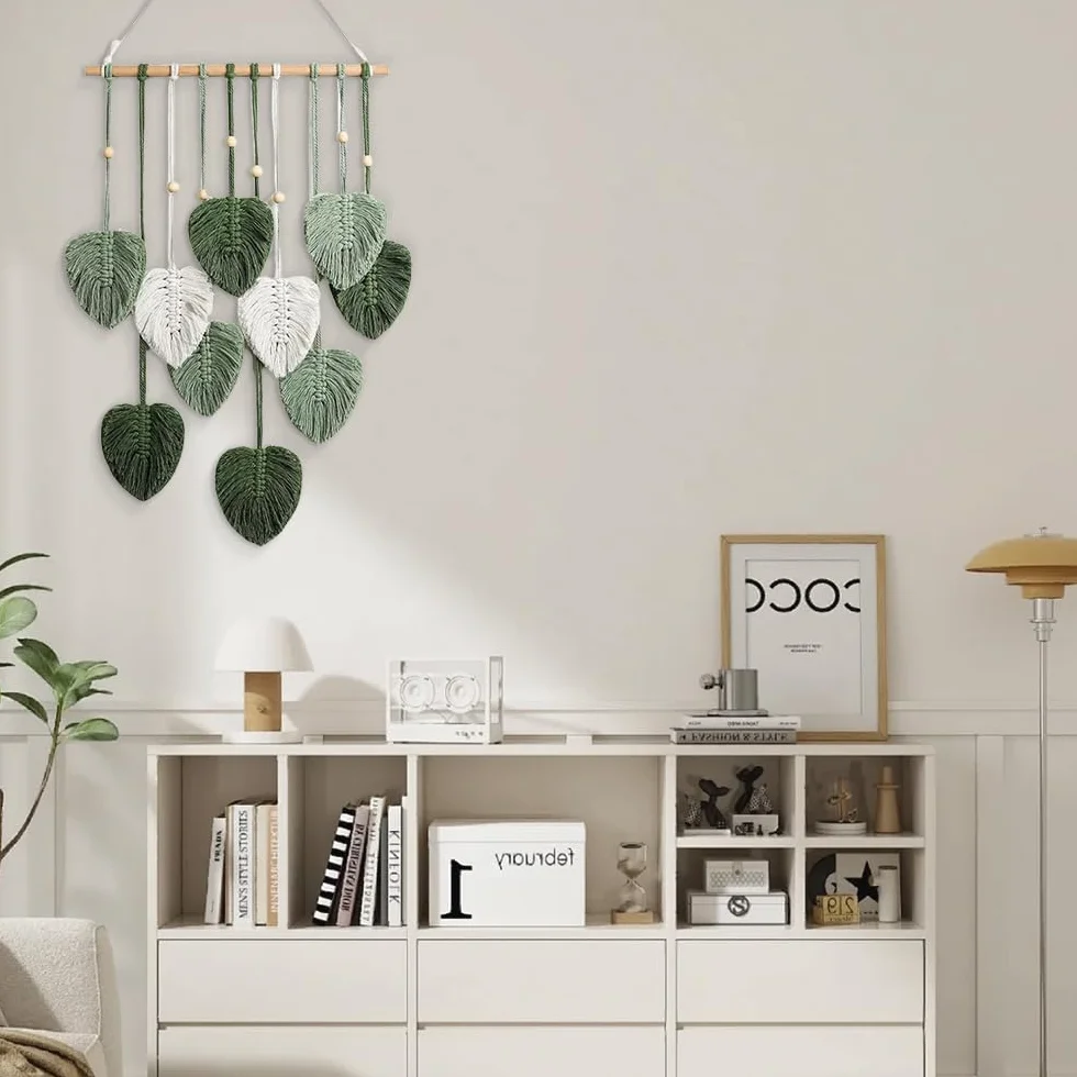 Mineup Makrama, makrama, dywan ścienny w stylu boho, makrama, dekoracja ścienna w stylu boho, ręcznie tkana, dekoracja ścienna do salonu, sypialni, na zewnątrz