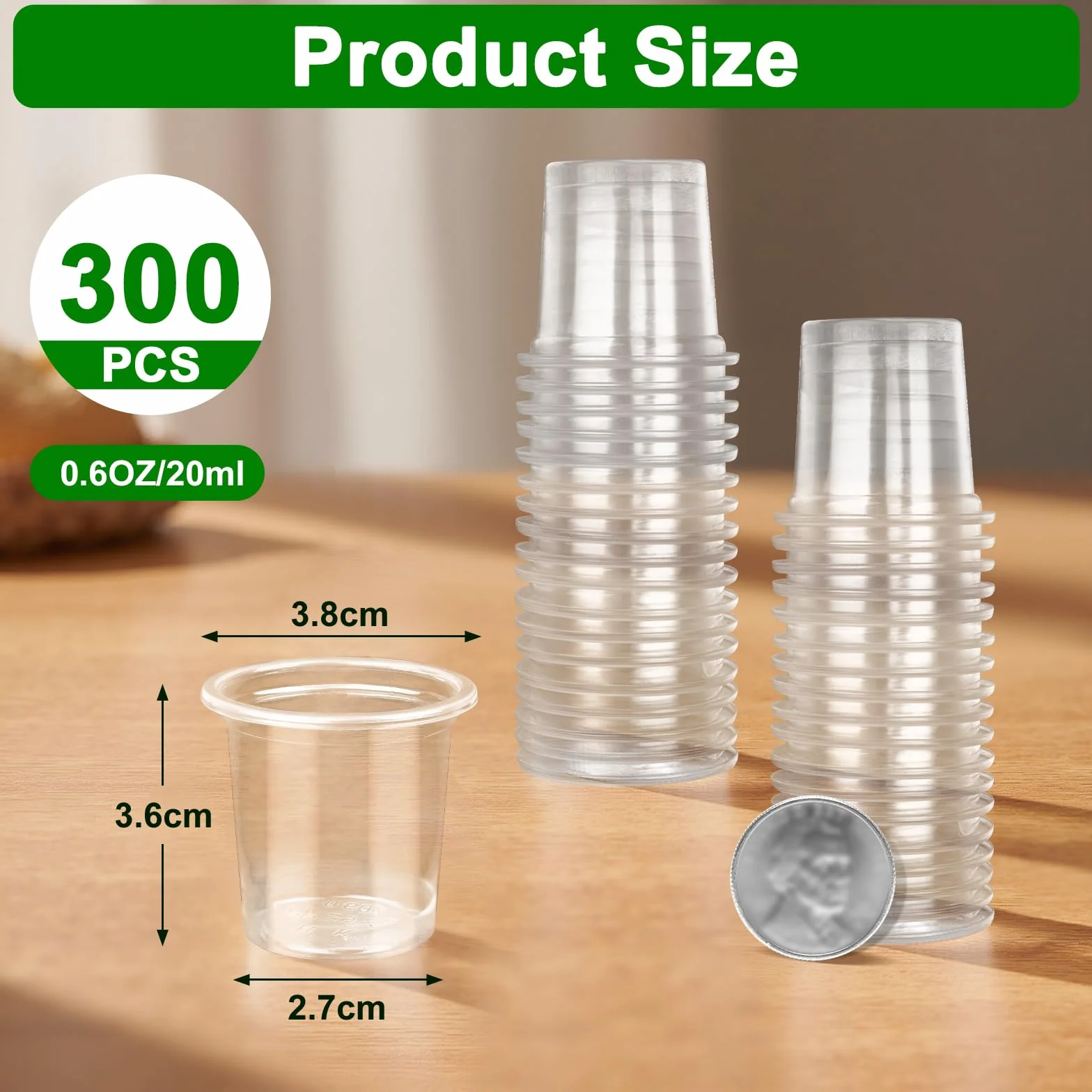 Plastikowe kieliszki do wódki 20 ml 300 sztuk przezroczyste