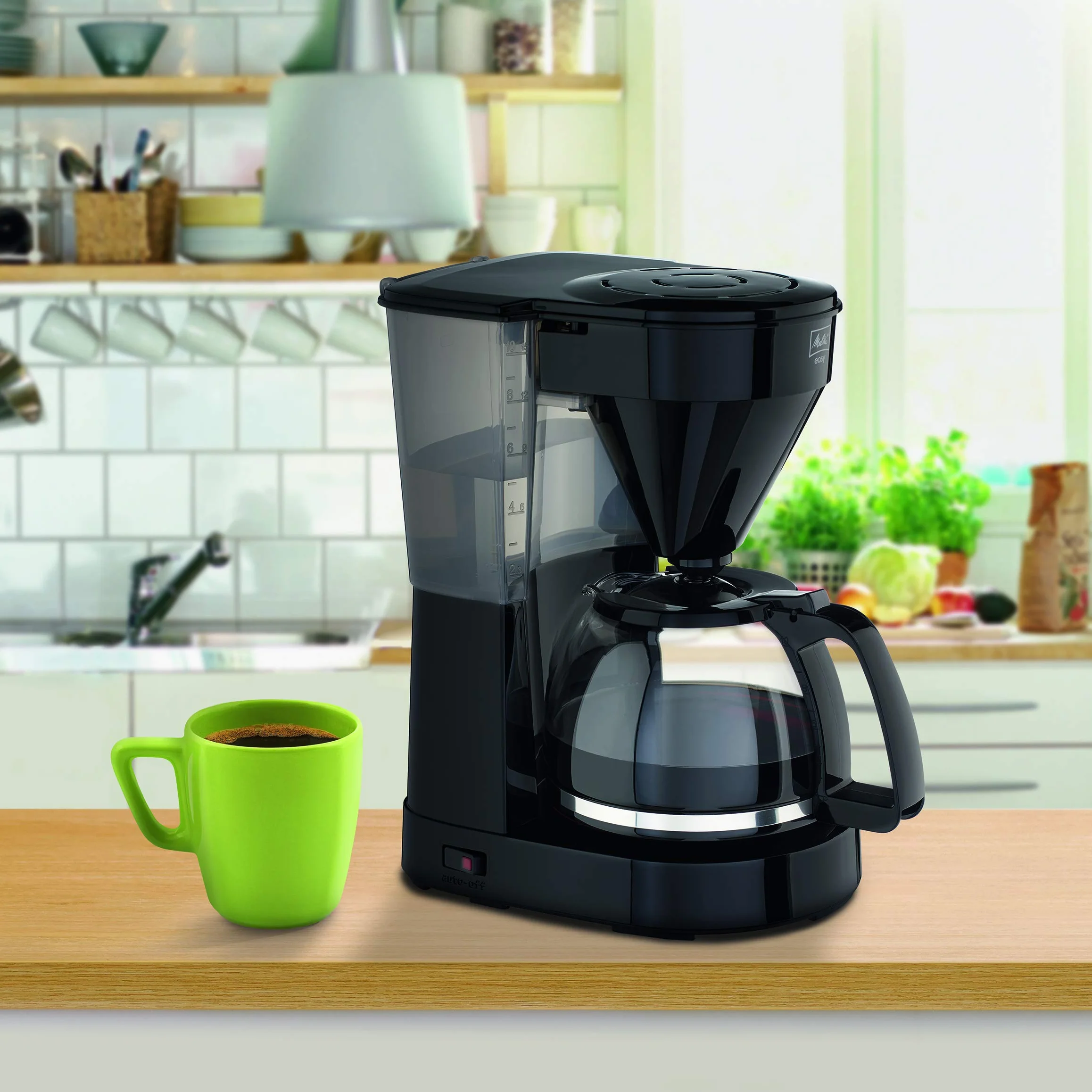 Melitta Easy ekspres do kawy przelewowy ze szklanym dzbankiem, na 10 filiżanek, czarny