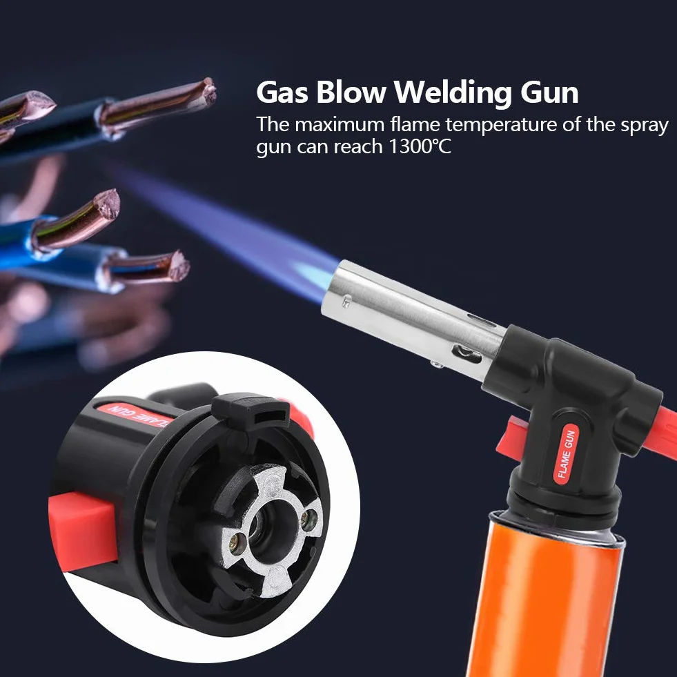 Palnik kuchenny, regulowany pistolet natryskowy, elektroniczny pistolet do spawania, zapłonu, do użytku na zewnątrz i w kuchni, gotowania, pieczenia, 1300 ℃