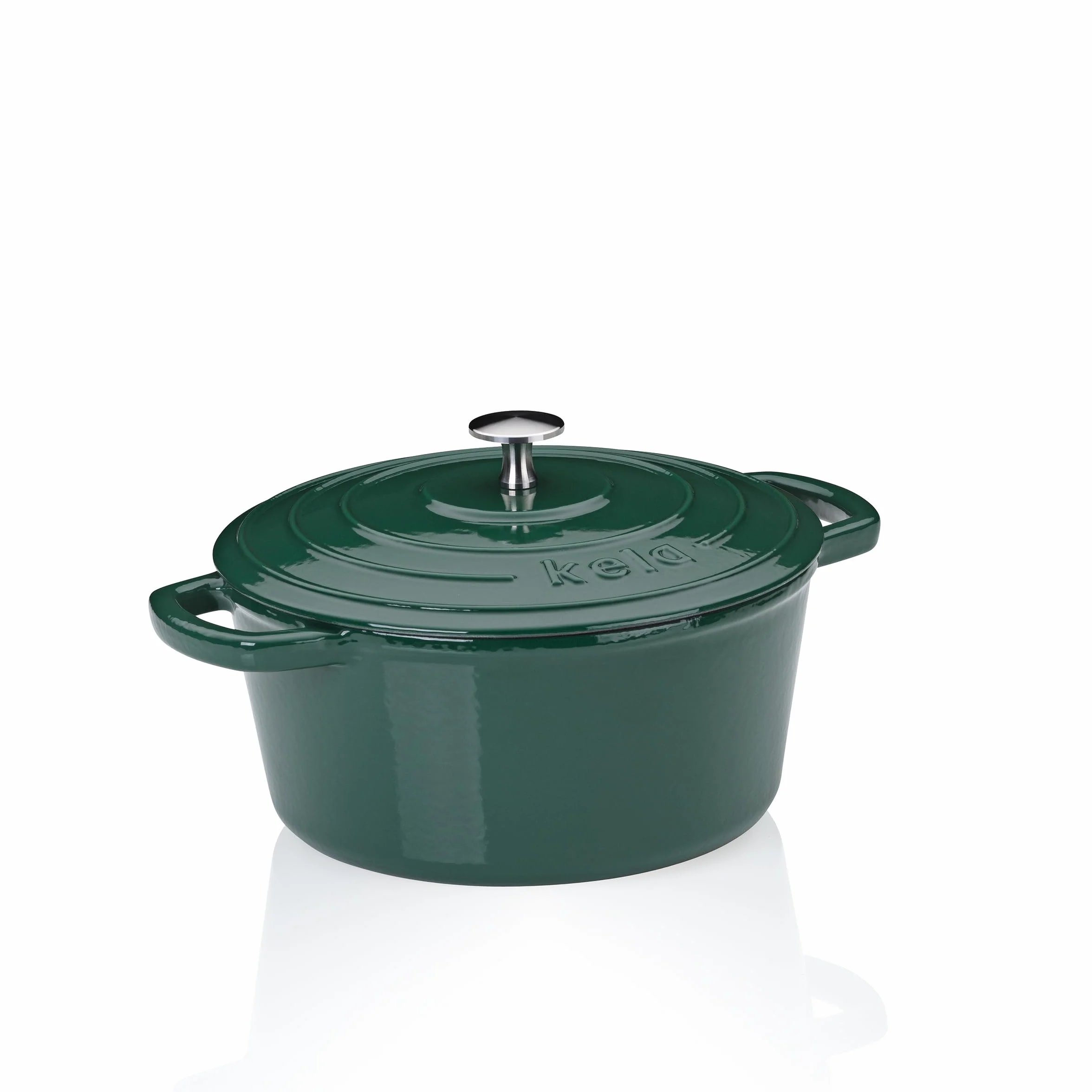 Kela Garnek Żeliwny Okrągły 3,8 L Dutch Oven CALIDO Indukcyjny Zielony