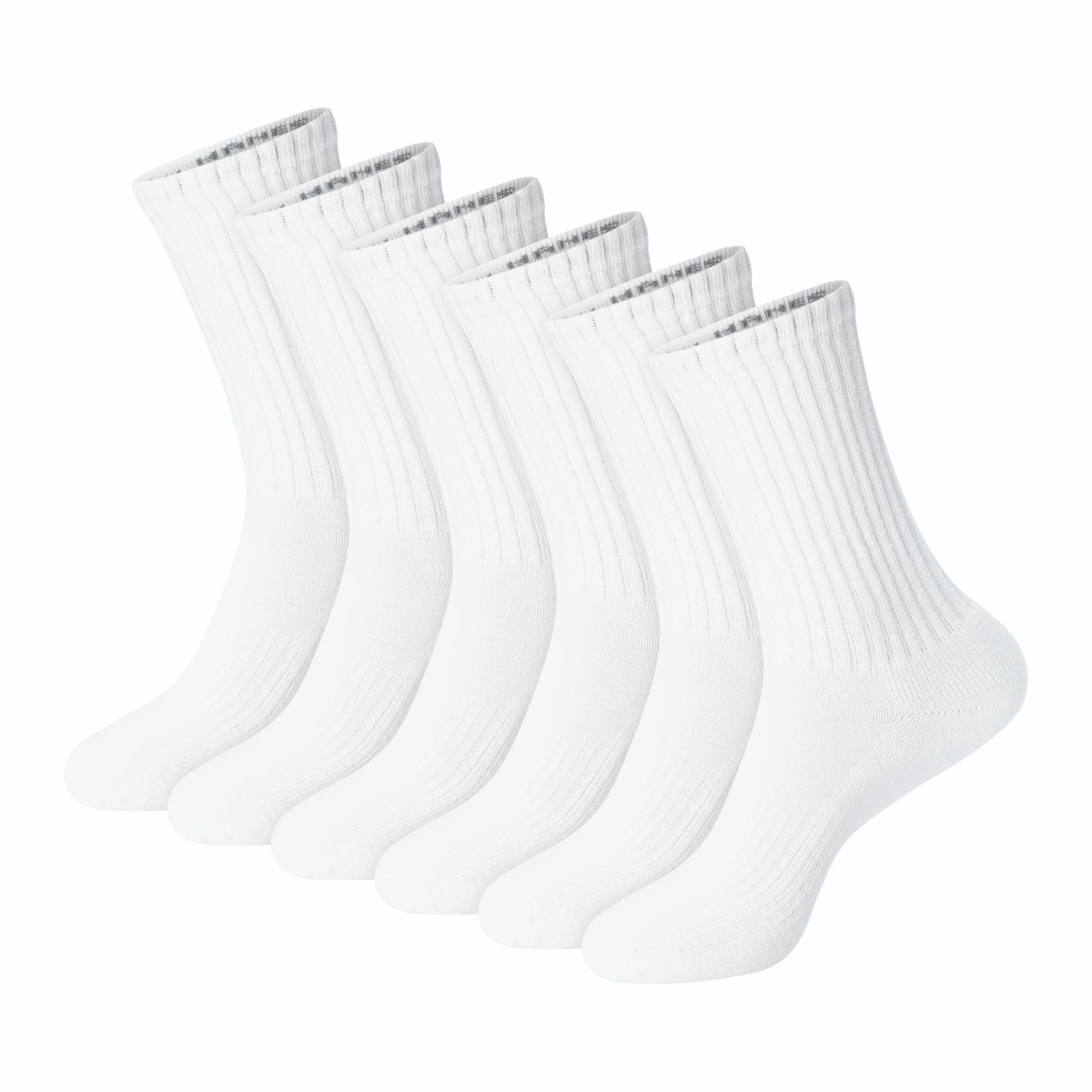 Hanes Unisex Plain White Socks Pack or Plain Black Socks Pack, 6 par, amortyzowany styl załogi