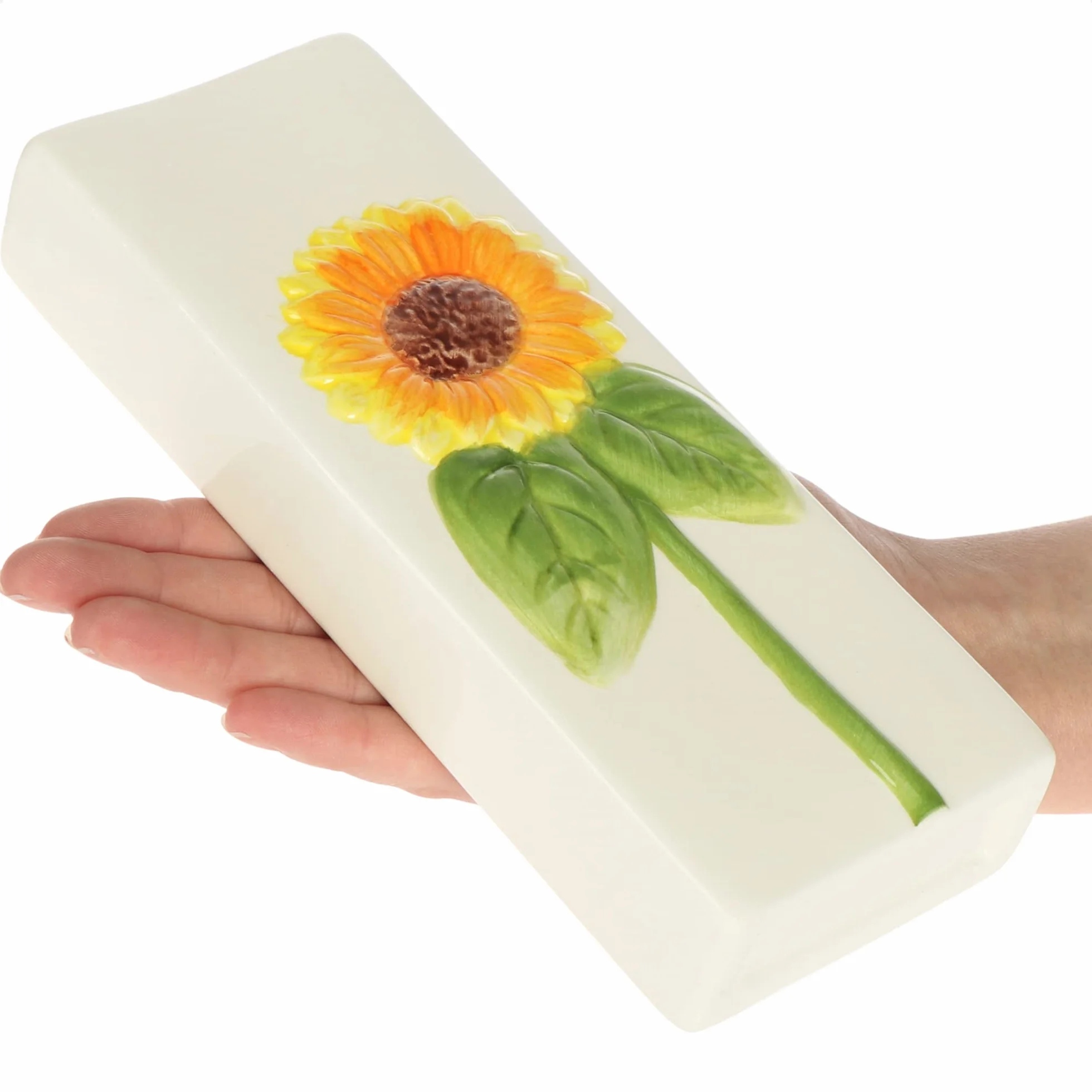 COM-FOUR® Nawilżacz Powietrza Ceramiczny Parownik Grzejnikowy z Hakiem 3 Sztuki Biały Tulipan Słonecznik Stokrotka