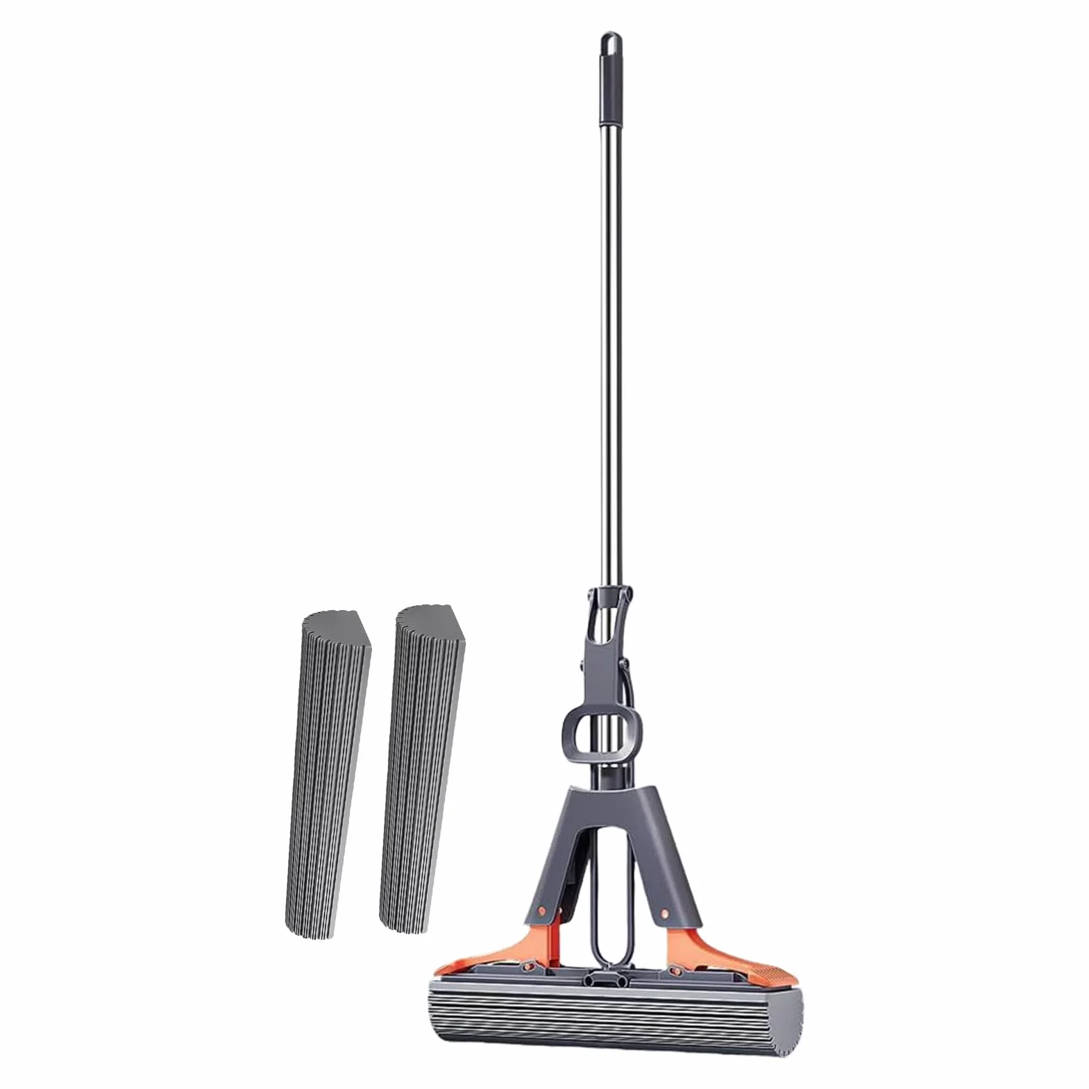 Mop z gąbką ze stali nierdzewnej 110 cm samonażysty z 2 gąbkami