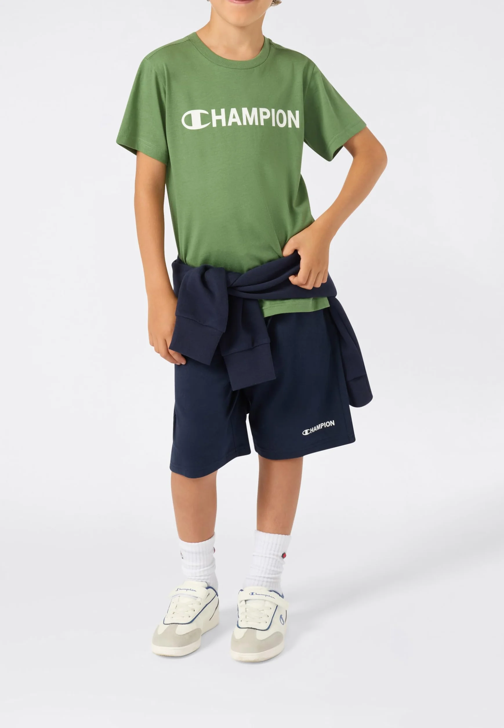 Champion Legacy Boys, graficzny T-shirt z okrągłym dekoltem, XXL, zielony, ZIELONY, XXL