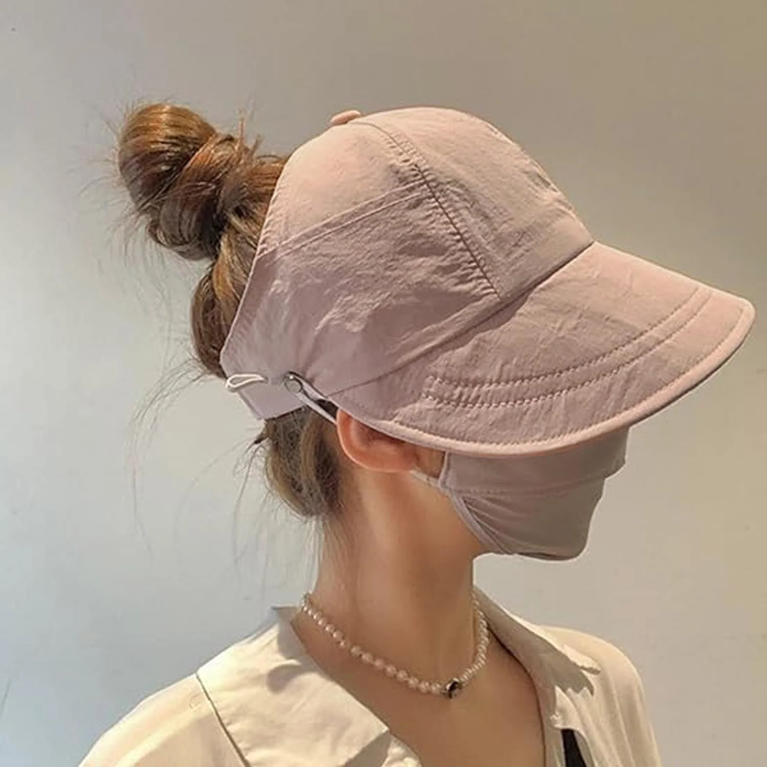 Damski kapelusz przeciwsłoneczny ochrona UV 50, outdoorowa ochrona przed promieniowaniem UV Hollow Top Sun Hat, damska czapka bejsbolowa z otworem na kucyk, składana, odpowiednia do aktywności