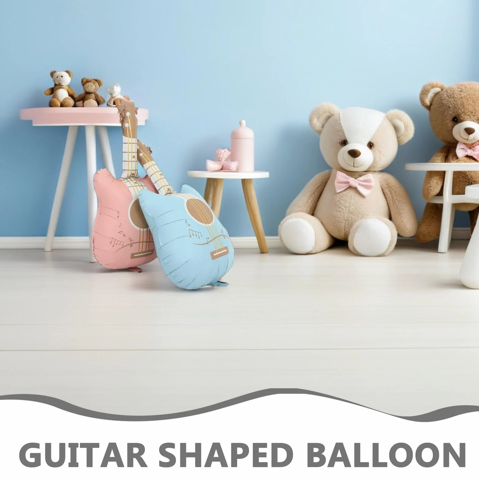 Matowe balony gitarowe z folii aluminiowej 10 sztuk dekoracje imprezowe wielokrotnego użytku