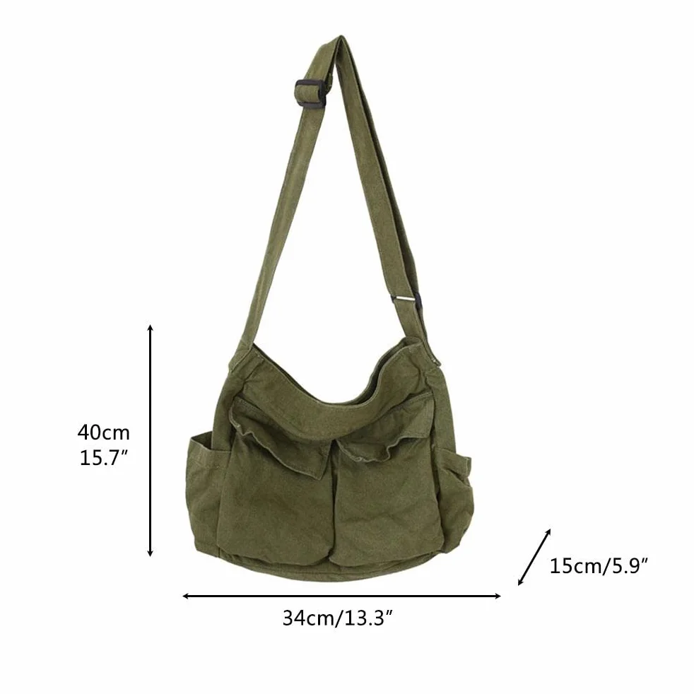 Torba na ramię, Torba na messenger Canvas Duża pojemność Hobo Crossbody Bag z wieloma kieszeniami Casual Bags Shoulder Tote Bag for Women and Men,34 * 15 * 40cm